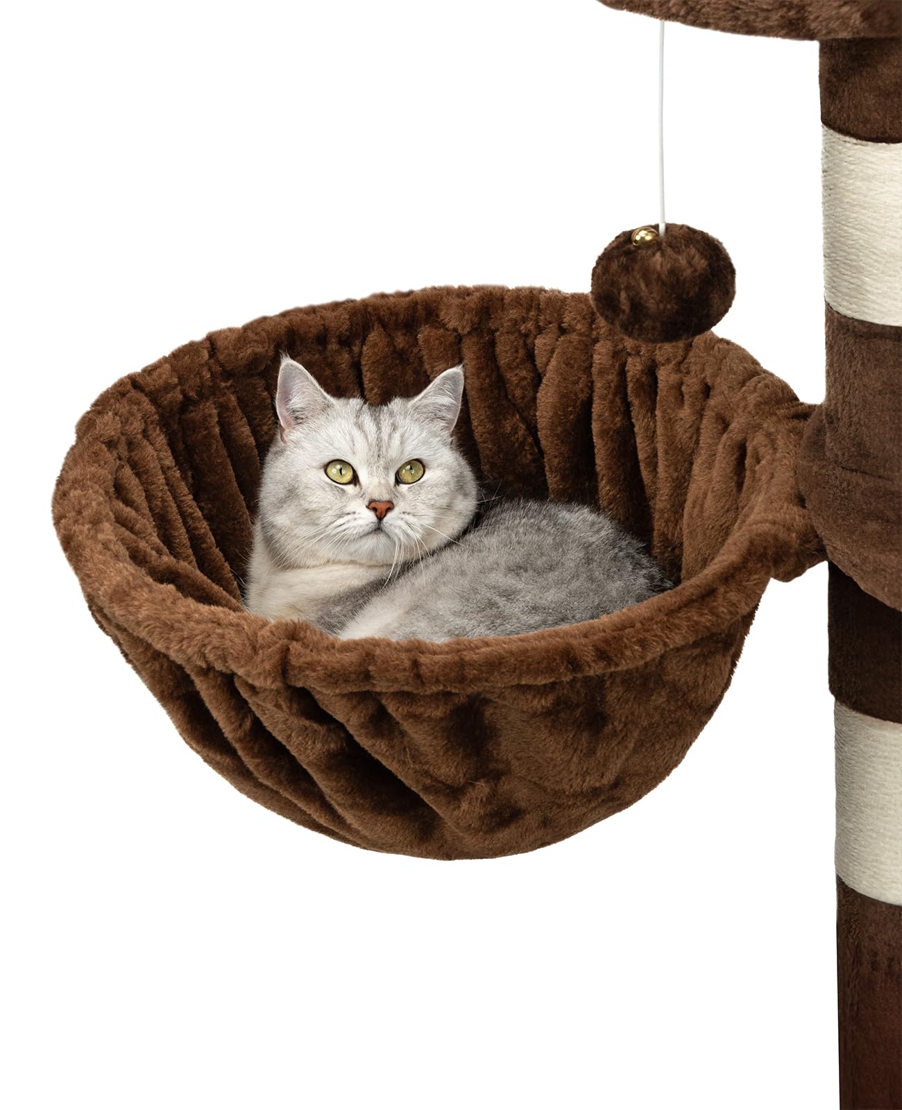 lionto Liegemulde aus weichem Plüsch für Kratzbaum, Ø 40 cm, 25 cm Tiefe, kuschelige Schlafmulde für jeden Katzenbaum mit M8-Gewinde, Stabiler Metallrahmen für kleine und große Katzen, dunkelgrau