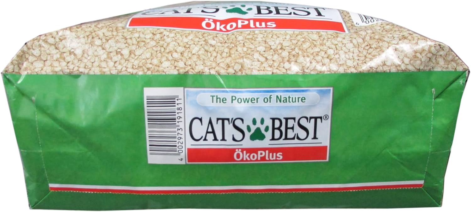 Cat’s Best Original Katzenstreu, 100% pflanzliches Katzenklumpstreu mit maximaler Saugfähigkeit – bekämpft Gerüche natürlich und aktiv, 8,6 kg/20 l (Verpackung kann variieren)