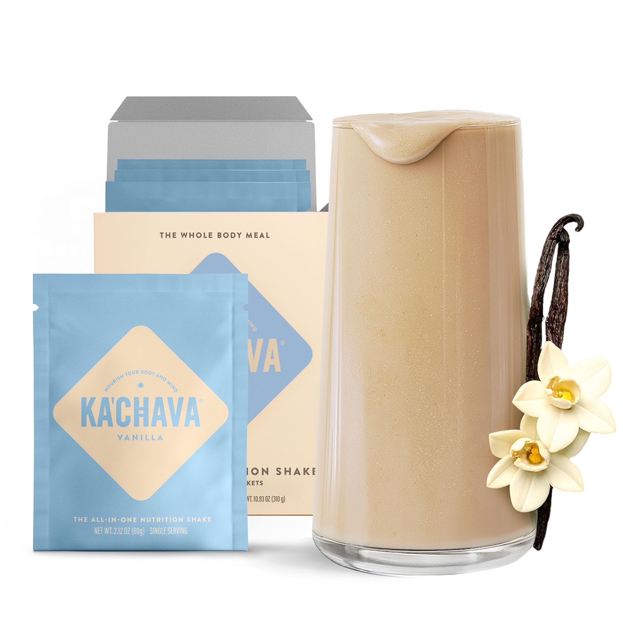 Ka’Chava Whole Body Meal Shake Vanilla 2 lb – Vegan Protein Powder with 85+ Superfoods & Greens – Plant-Based Meal Replacement with Probiotics & Digestive Enzymes – Gluten & Dairy Free (15 Servings)