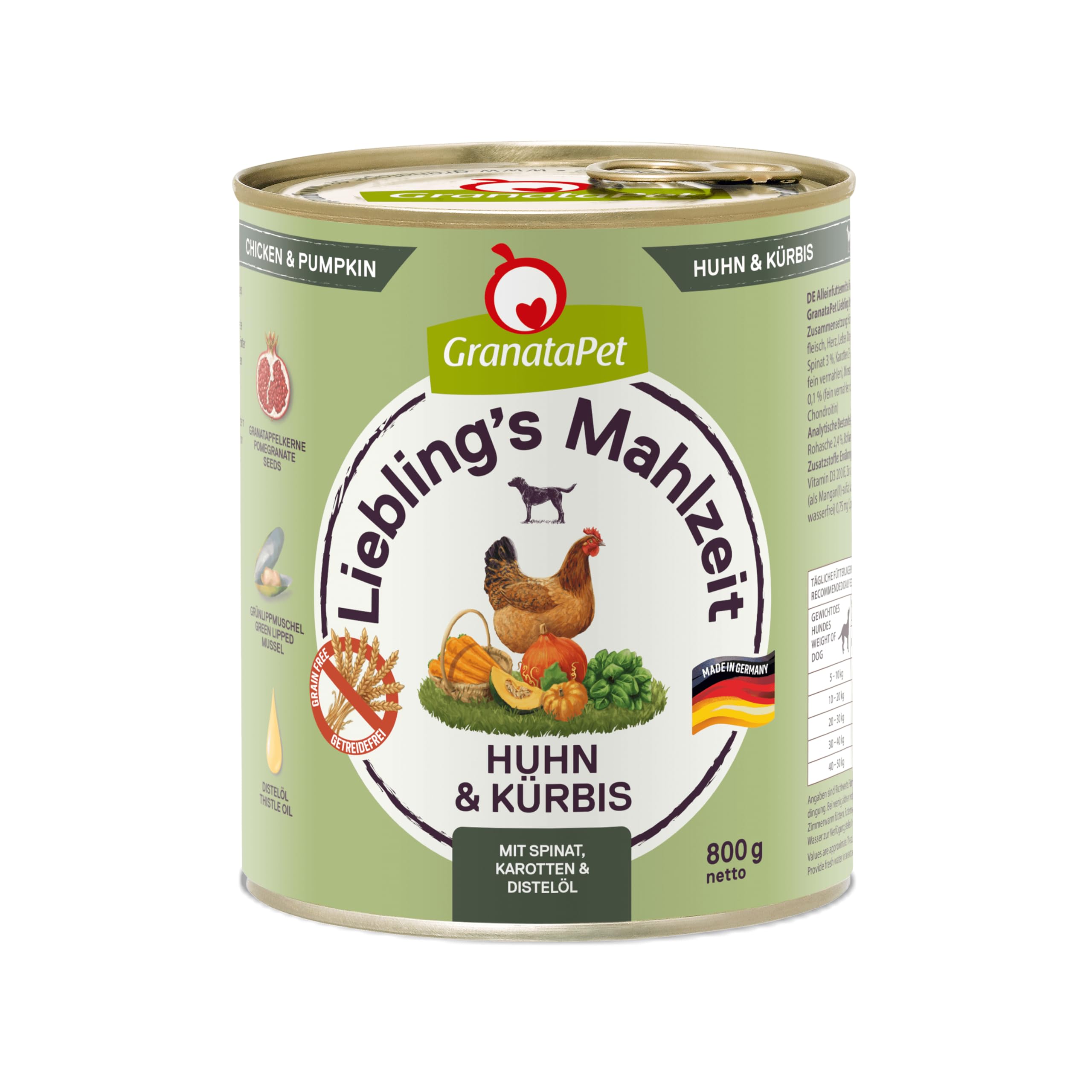 GranataPet Liebling's Mahlzeit Multipack 2, Nassfutter für Hunde im Probierpaket, Alleinfuttermittel ohne Getreide, Hundefutter mit hohem Fleischanteil & hochwertigen Ölen, 6 x 800 g