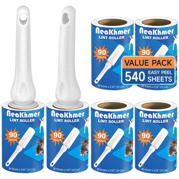 Fusselroller für Tierhaare 540 Blatt, extra klebriger tragbarer Fusselentferner, Fusselroller Kleidung, Entferner Katzen Hundehaare,Fusselrolle Tierhaare