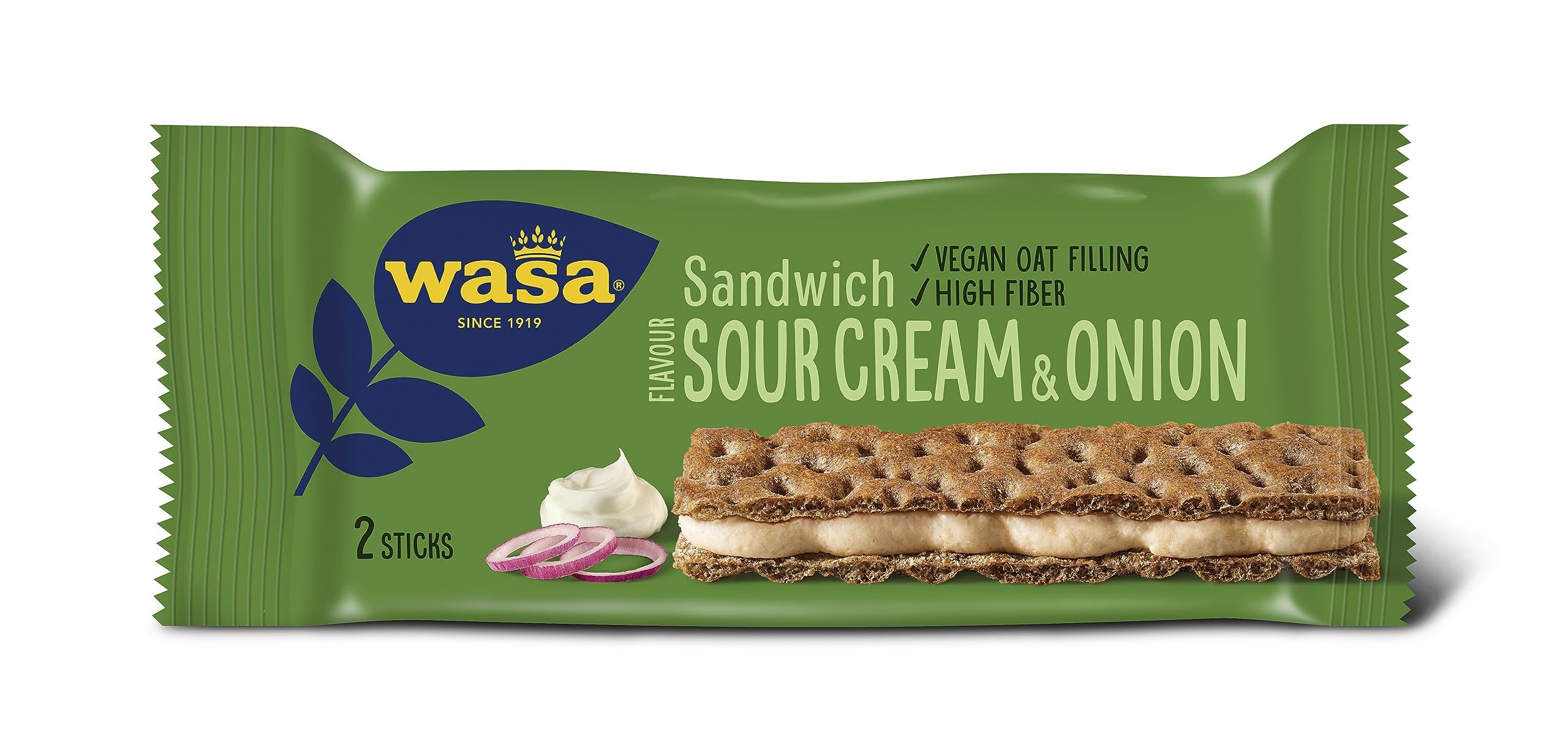 Wasa Knäckebrot Sandwich Tomato & Basil 40g I Knäckebrot-Snack aus Weizenmehl mit einer Füllung aus Käse, Getrockneten Tomaten & Basilikum, je 2 Sticks, Perfekt für unterwegs