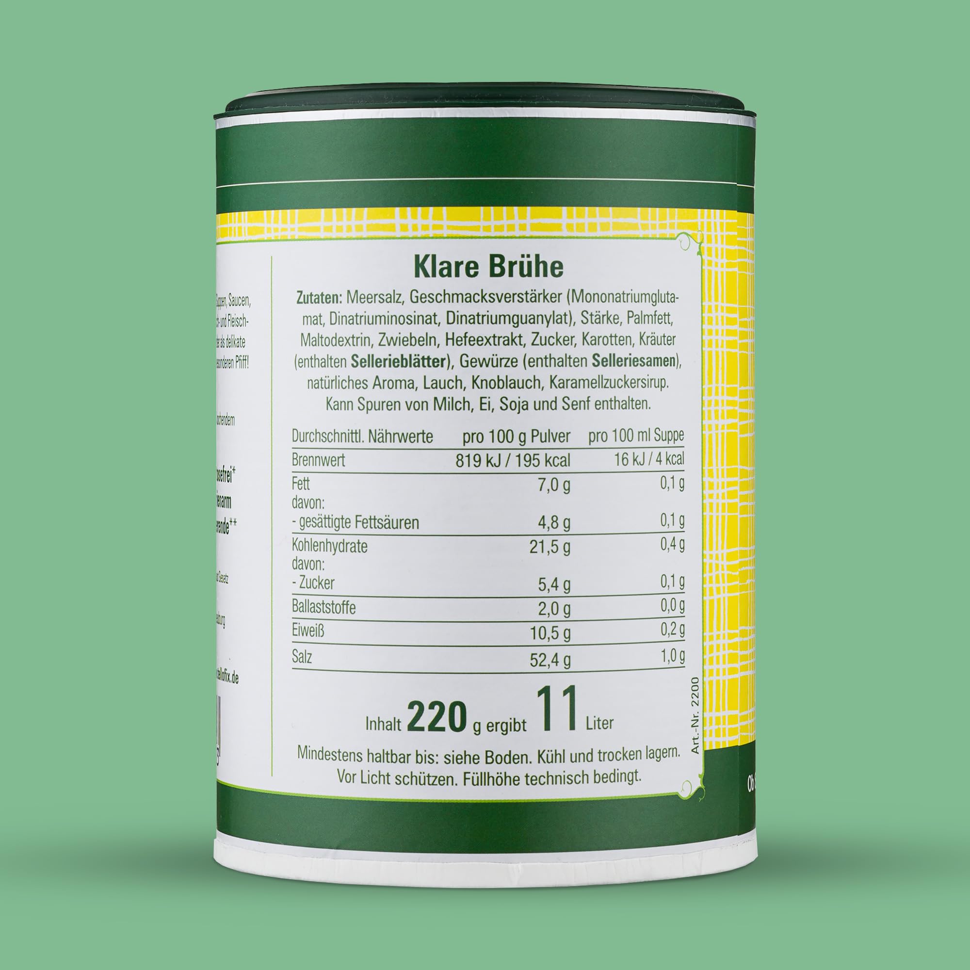 tellofix Classic Klare Brühe 900g, vielseitige Gemüse Brühe, als Universal-Würzmittel zum Verfeinern von Suppen - kalorienarm, glutenfrei, lactosefrei & vegan, keine Farb- oder Konservierungssstoffe