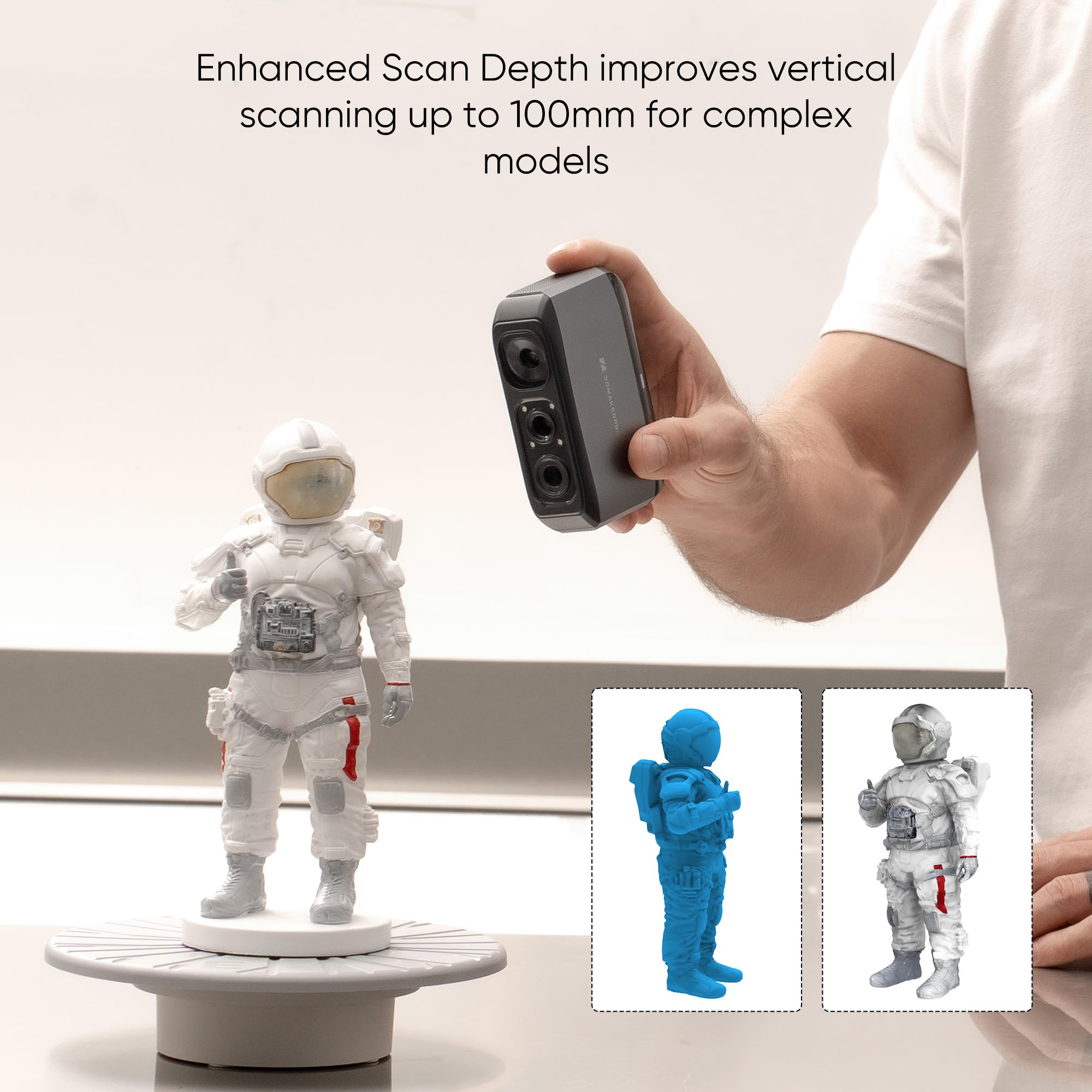 3DMakerpro 3D Scanner for 3D Printing, Handheld 3D Model Scanners with 0.05mm High Detailed Precision, Intelligent Pre and Post Data Processing, Compatible with Windows/MacOS (Moose Standard)