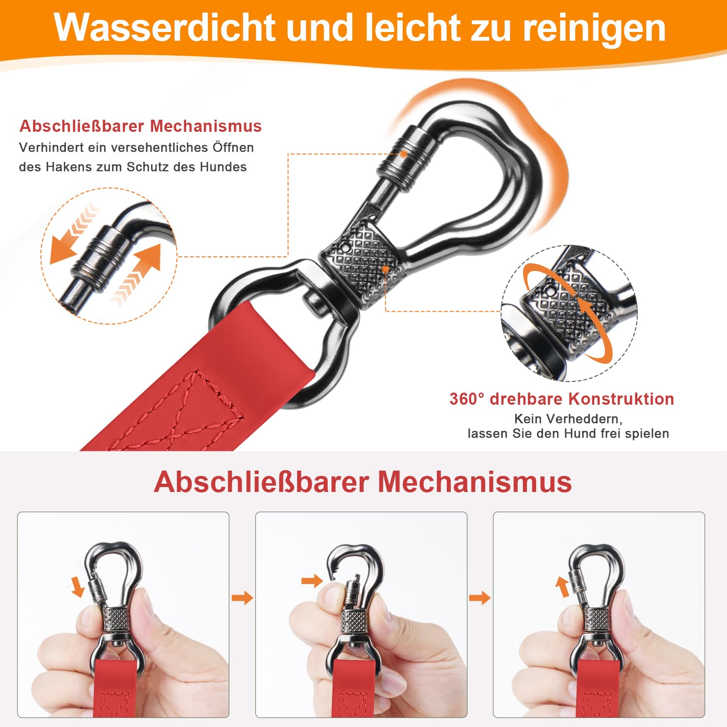 X XBEN Wasserdicht Schleppleine für Hunde,3M 5M 10M 15M 20M 30M Gummierte Schleppleine mit Abschließbarer Karabine,Wasserfest Hundeleine Laufleine für Große bis Kleine Hunde,Robuste Trainingsleine