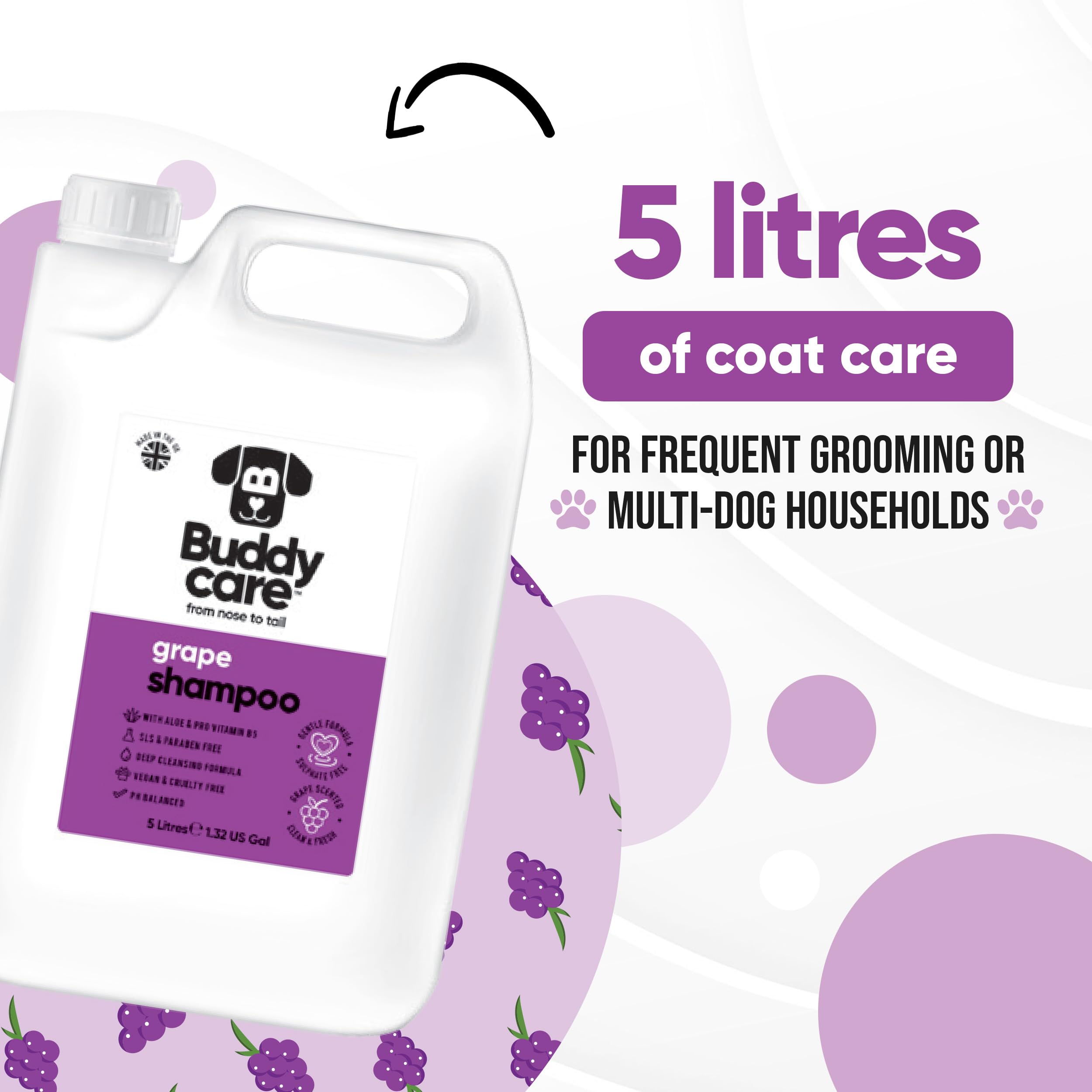 2in1 Hundeshampoo und Conditioner von Buddycare (500ml) - Praktisches Hundeshampoo langhaar und welpen Shampoo Mit Aloe Vera und Pro-Vitamin B5 Rückfettendes Shampoo Für Alle Hunderassen
