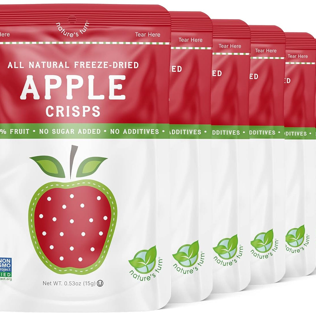 Nature’s Turn Freeze-Dried Strawberry Crisps – Healthy, Gluten-Free, Crispy & Delicious, Plant-Based Snack, Ideal for Cereal, Smoothies, School Lunches, & On-the-Go, Bags of 12 (0.53 oz Each)