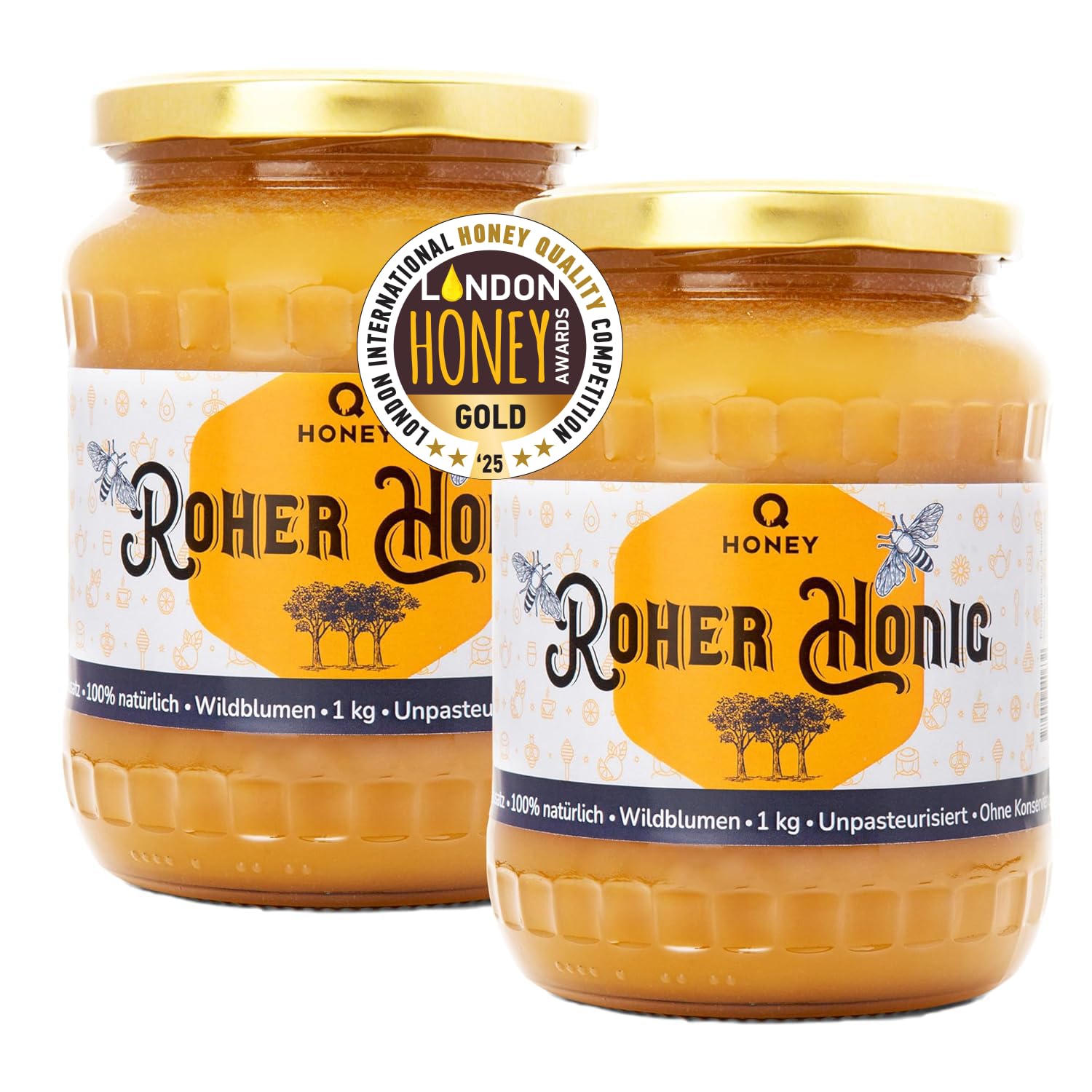 Q Honey – Wildblütenhonig vom Imker, NMR-geprüft, geprüfte Qualität & international anerkannt 2025, 1 kg