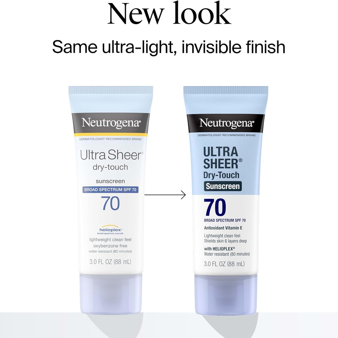 Neutrogena Ultra Sheer Dry-Touch Sunscreen Lotion, Broad Spectrum SPF 55 UVA/UVB Protection, Oxybenzone-Free, Light, Water Resistant, Non-Comedogenic & Non-Greasy, Travel Size, 3 fl. oz