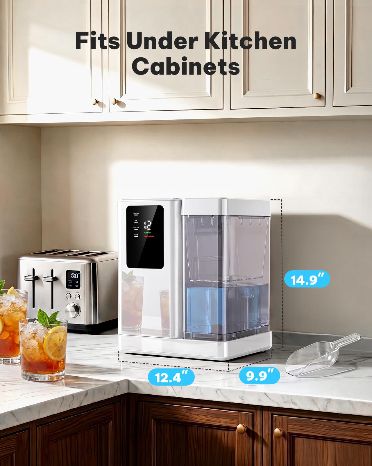 Nugget Ice Maker Countertop, Silonn Chewable Pellet Ice Machine with Self-Cleanin Function, 36lbs/24H Portable Ice Makers for Home Kitchen Officce, Black
