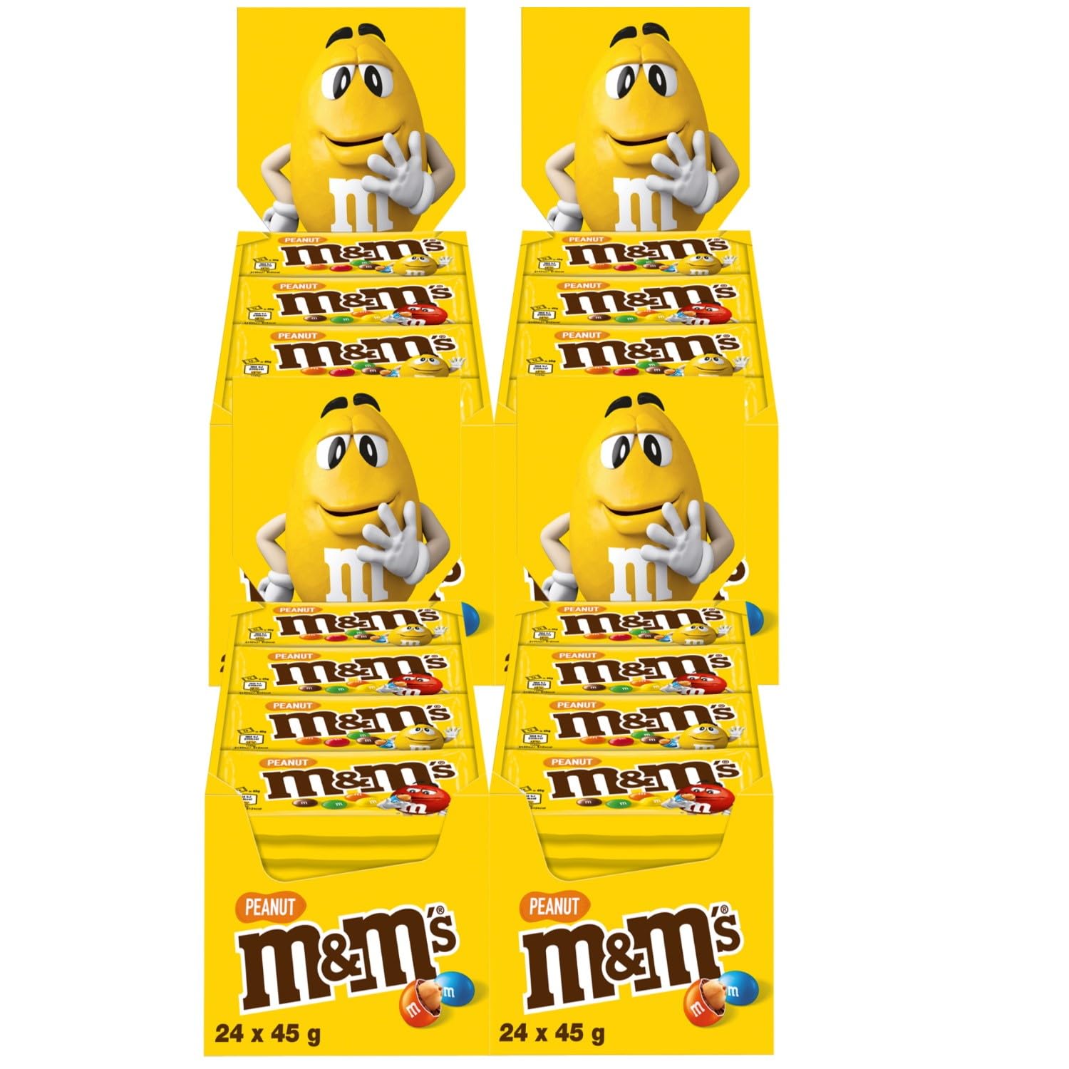 M&M's Crispy, Schokoladen Großpackung, 24 x 36g, Knusprige Schokolinsen als Süßigkeiten, Schokoladen Geschenk (816g)
