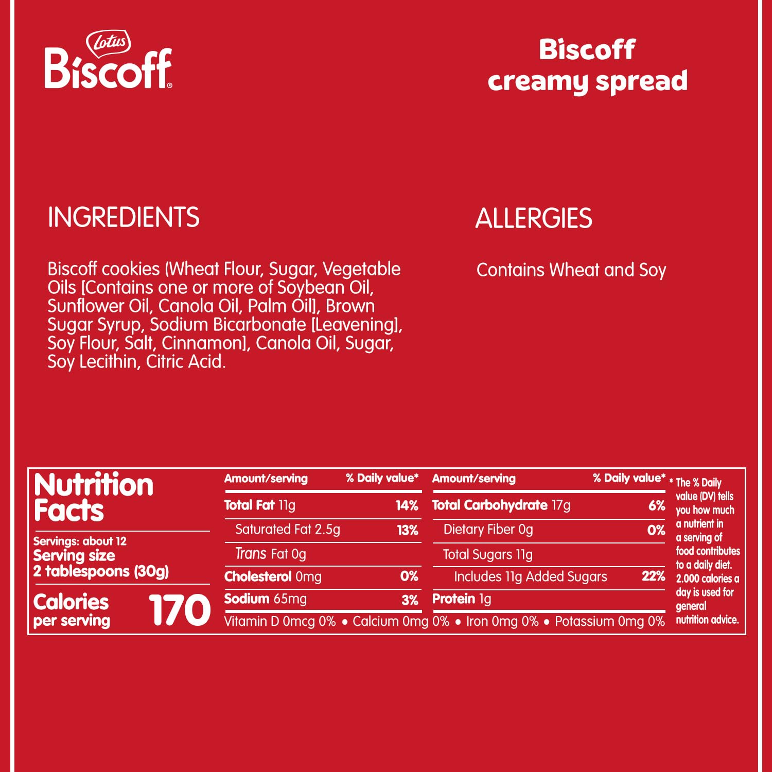 Lotus Biscoff Cookie Butter Spread, Creamy, non-GMO + Vegan, 25.4oz