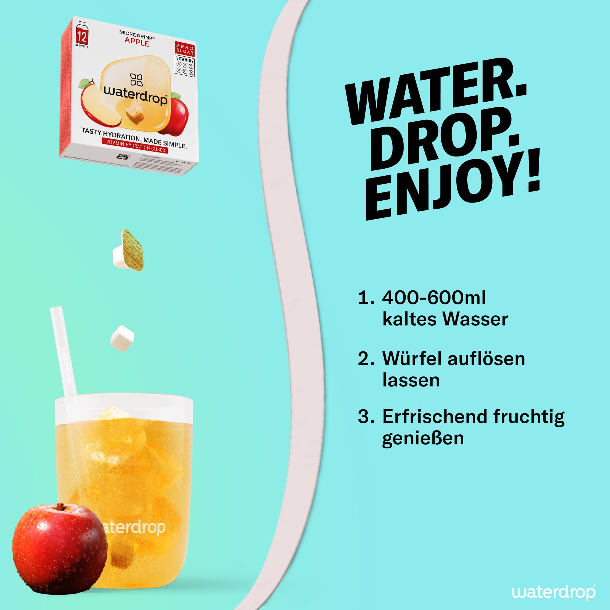 waterdrop® Beeren & Früchte Set – 48 Waterdrop Würfel in 4 verschiedenen Sorten – Zuckerfreier Durstlöscher & Alternative zu Getränkesirup und Geschmackspulver – Flavour Drops im Wasser auflösen