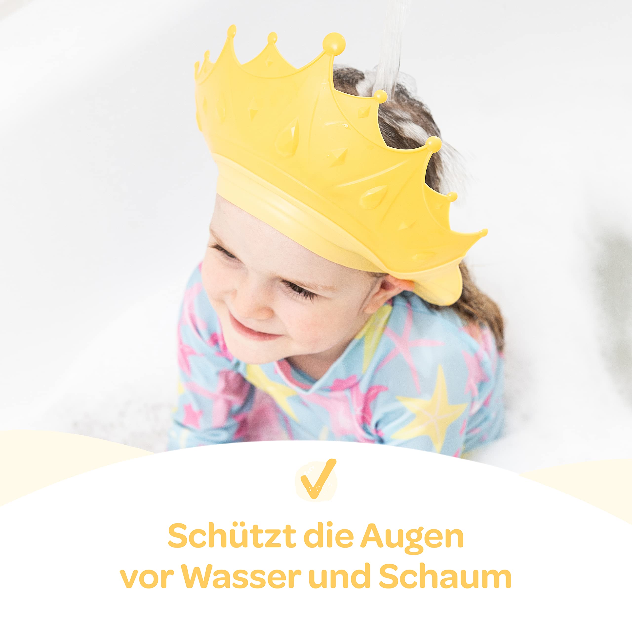 Duschhaube Kinder –- eine Duschhaube für sorgenfreies Haare waschen Kinderschutz (Blau)