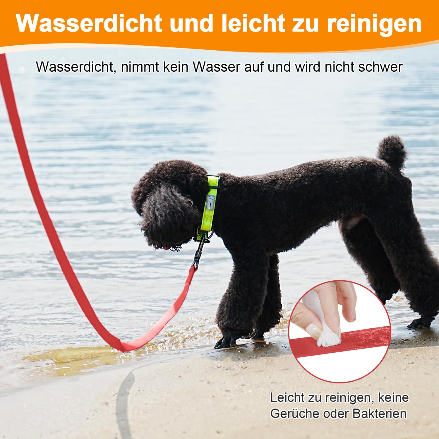 X XBEN Wasserdicht Schleppleine für Hunde,3M 5M 10M 15M 20M 30M Gummierte Schleppleine mit Abschließbarer Karabine,Wasserfest Hundeleine Laufleine für Große bis Kleine Hunde,Robuste Trainingsleine