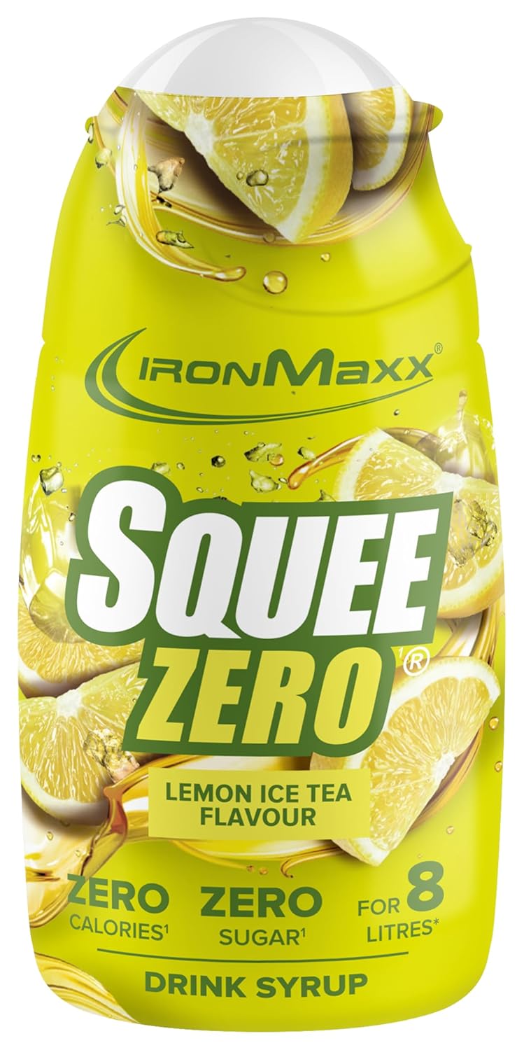 IronMaxx SqueeZero - Raspberry 65ml | Sirup, Erfrischendes Geschmackserlebnis für 8 Liter, Zuckerfrei und Kalorienfrei in 100ml verzehrfertigem Getränk