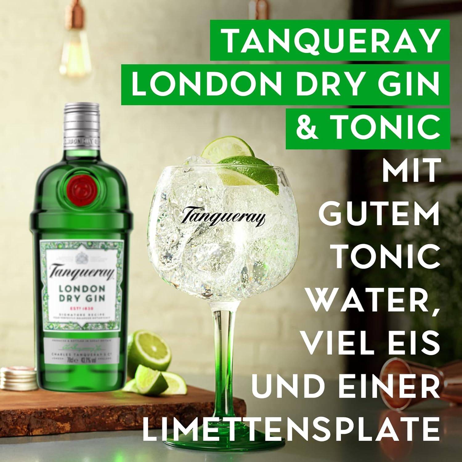 Tanqueray London Dry Gin | aromatischer Gin | 4-fach destilliert auf englischem Boden | 43,1% vol | 1000ml Einzelflasche