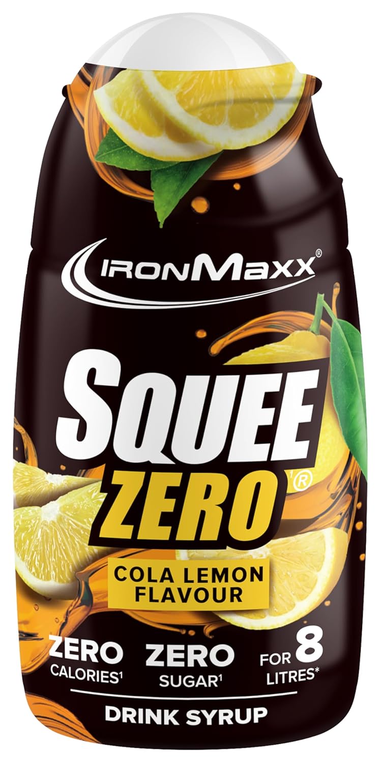 IronMaxx SqueeZero - Raspberry 65ml | Sirup, Erfrischendes Geschmackserlebnis für 8 Liter, Zuckerfrei und Kalorienfrei in 100ml verzehrfertigem Getränk