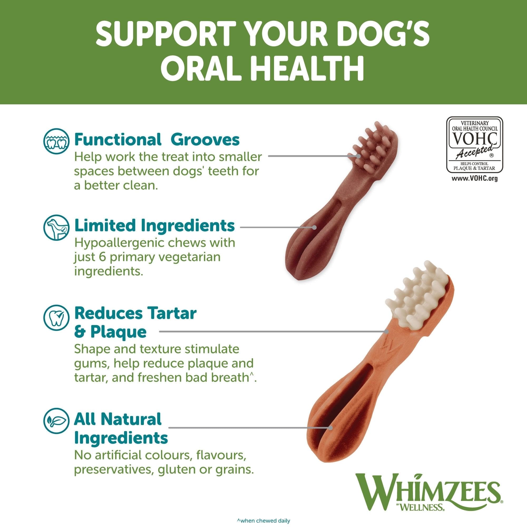 WHIMZEES Natürliche Getreidefreie Zahnpflegesnacks, Kaustangen für Hunde, Gemischte Vielfaltsbox, L, 14 x 60 g