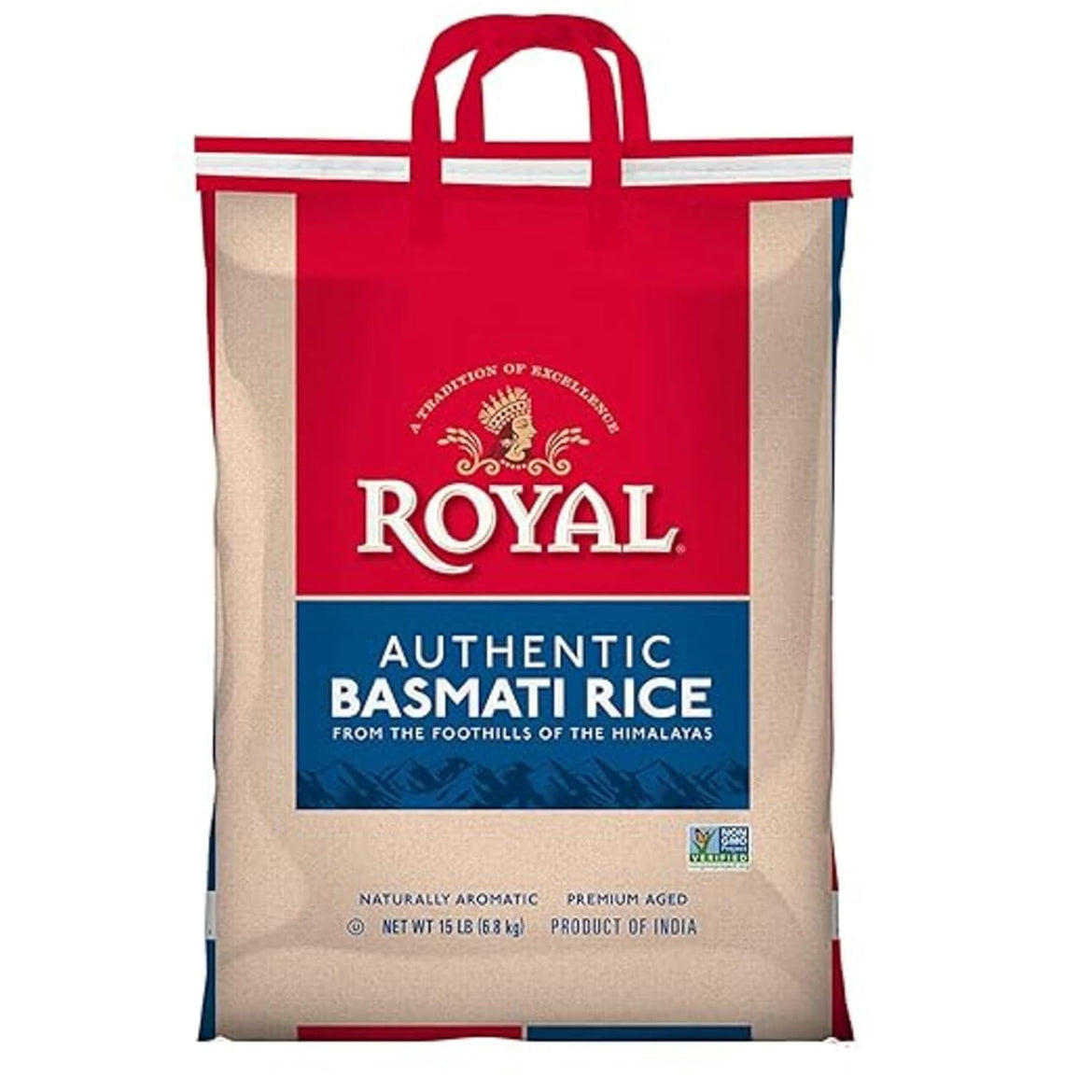 Royal - Naturally Aged Authentic Long Grain Indian White Basmati Rice - 10 Pounds (2 x 5 Pound Bag)