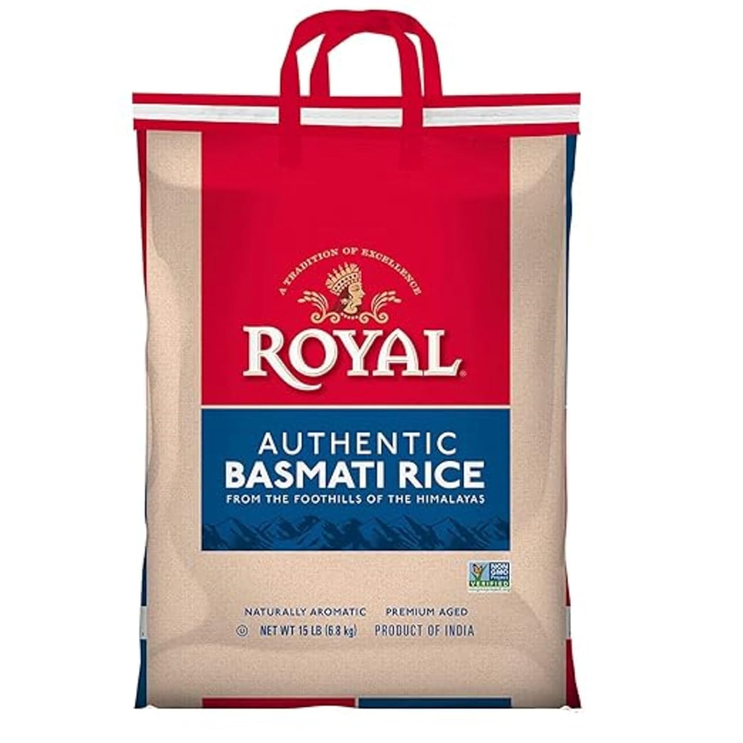 Royal - Naturally Aged Authentic Long Grain Indian White Basmati Rice - 10 Pounds (2 x 5 Pound Bag)