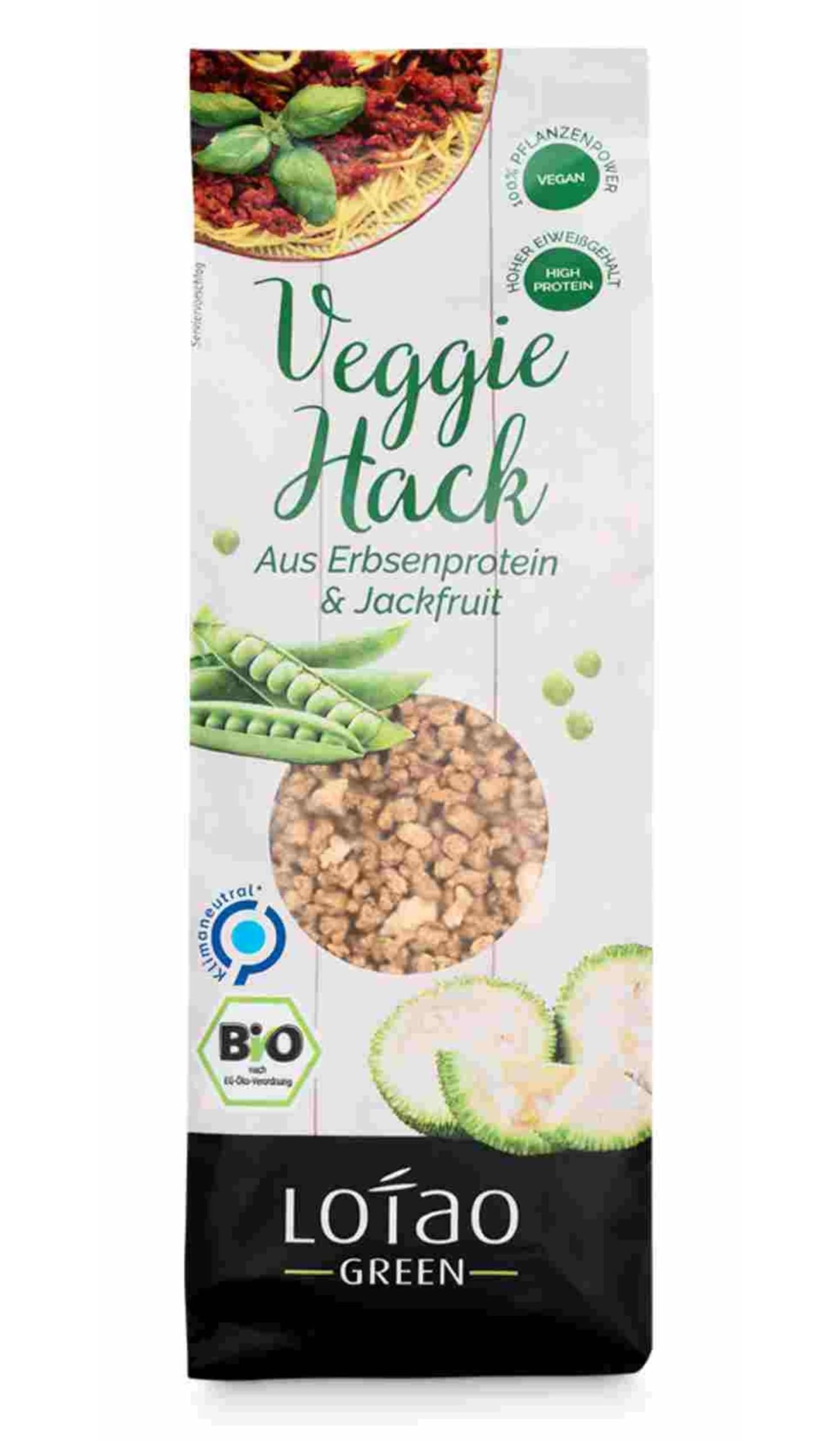 Lotao Veggie Hack – Bio, Vegan, Proteinreich – 1000g Hack auf Erbsenprotein-Basis mit Jackfruit – Perfekt für Bolognese, Burger, Braten & vieles mehr