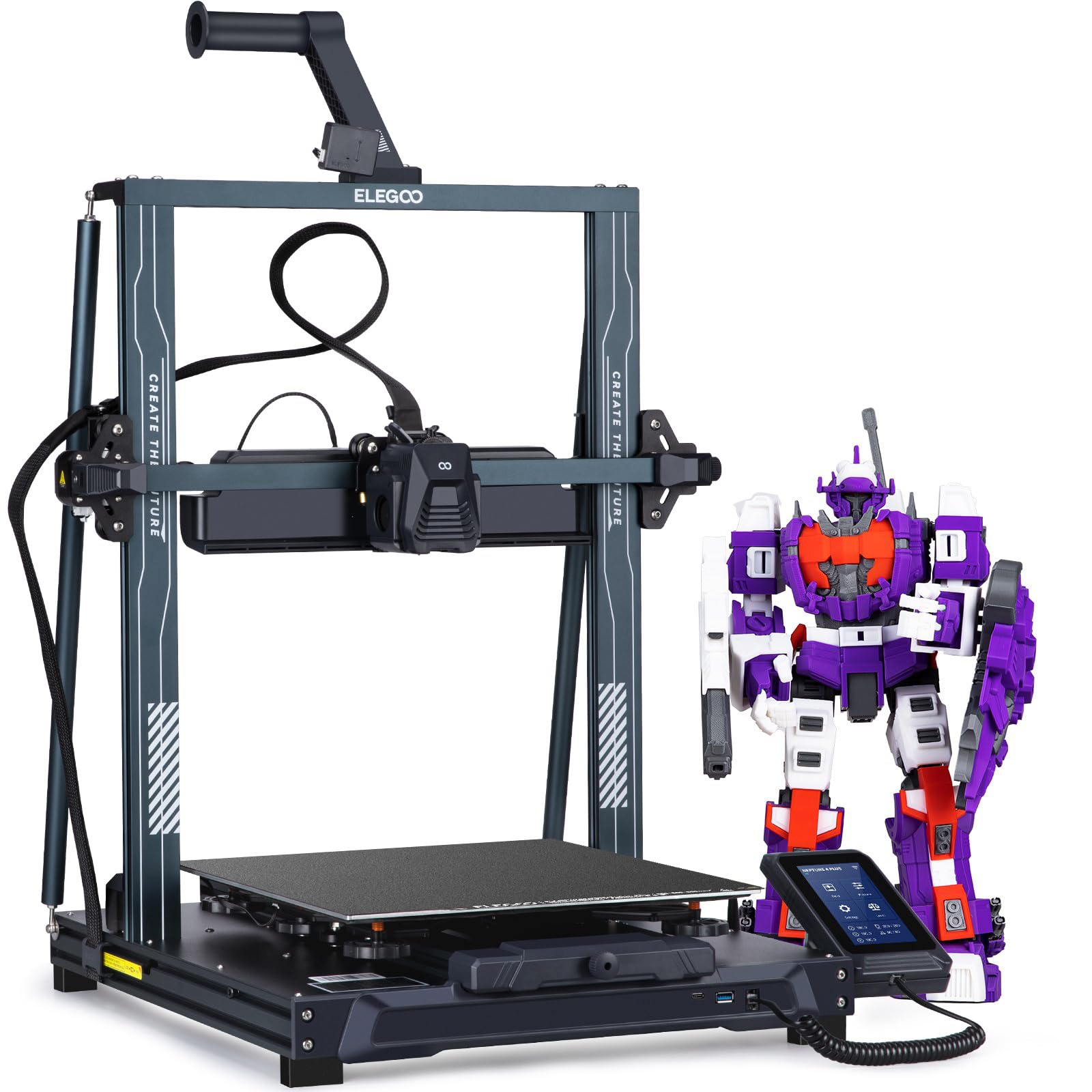 ELEGOO Centauri Carbon 3D Printer, CoreXY 500mm/s High Speed Printing with Auto Calibration, 320°C Nozzle and Built-in Camera, Ready to Print Out of the Box, 256x256x256mm Printing Size