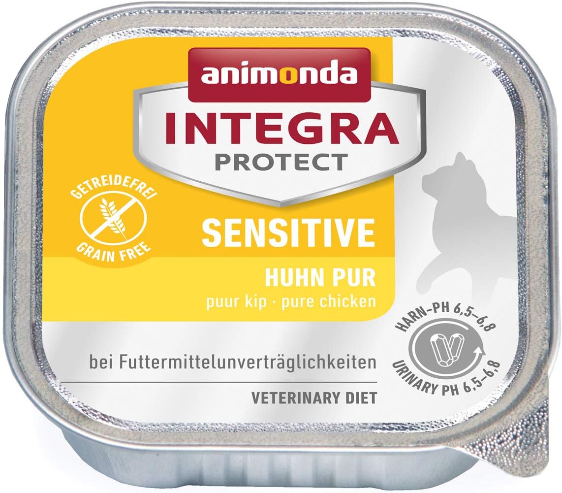 animonda INTEGRA PROTECT Sensitive Huhn Pur (16 x 100 g), Katzen Diätfutter bei Futtermittelallergie, sensitives Katzenfutter für allergische Katzen, Katzennassfutter ohne Getreide