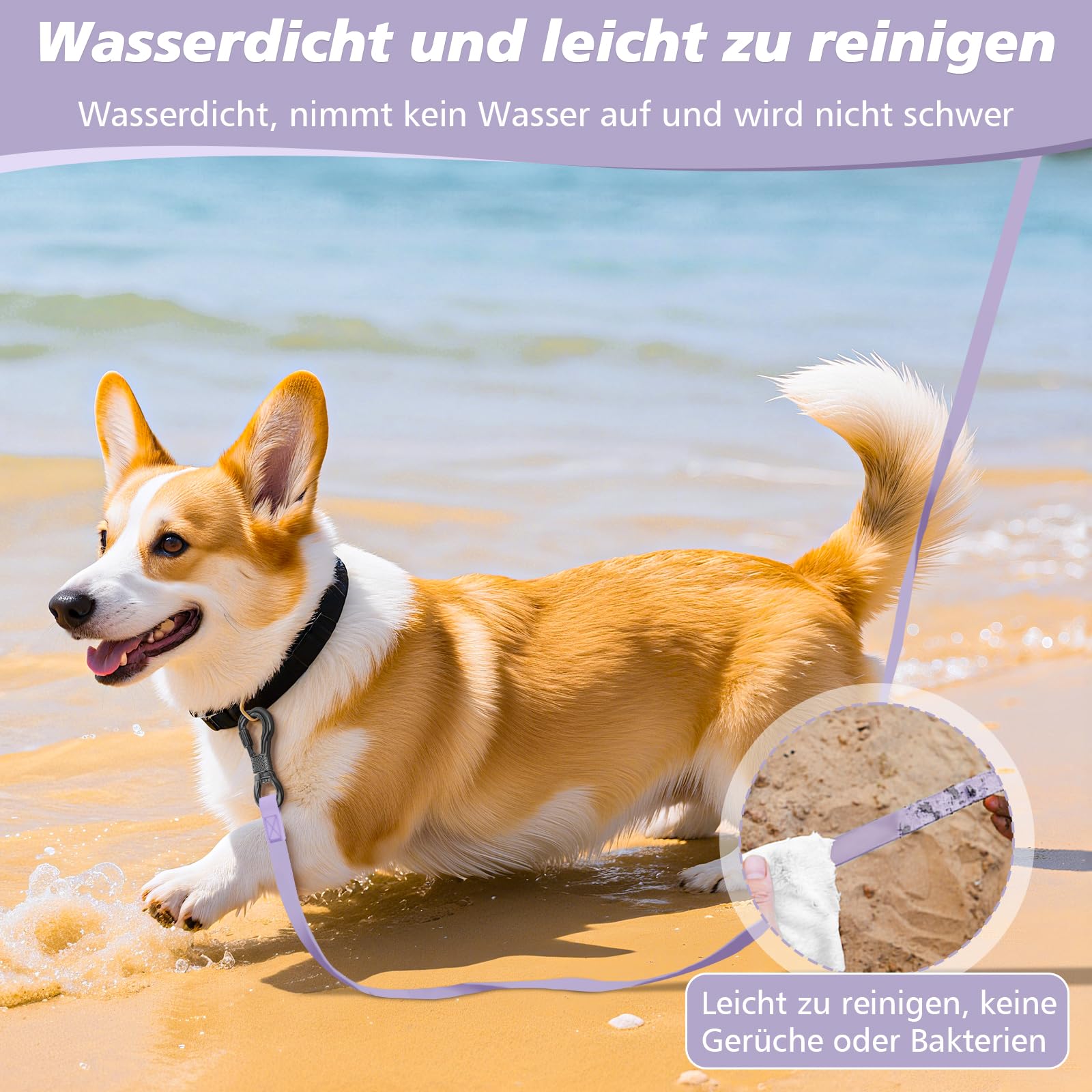 X XBEN Wasserdicht Schleppleine für Hunde,3M 5M 10M 15M 20M 30M Gummierte Schleppleine mit Abschließbarer Karabine,Wasserfest Hundeleine Laufleine für Große bis Kleine Hunde,Robuste Trainingsleine