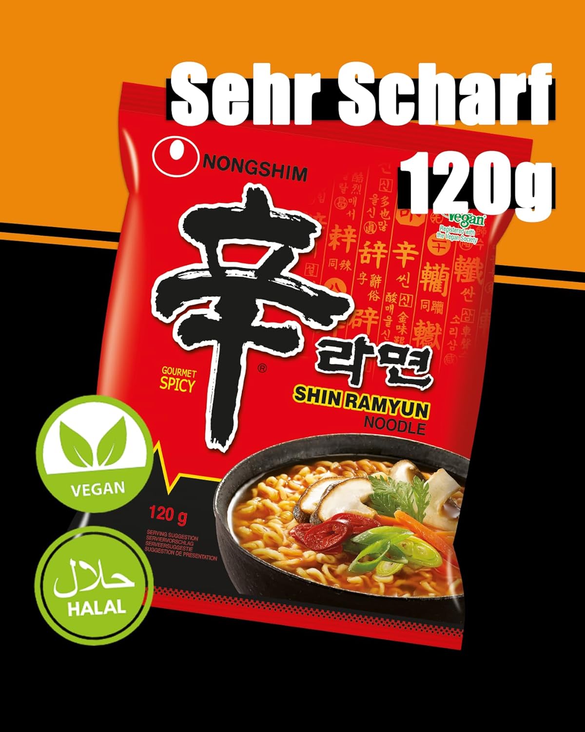 Nongshim - Instant Nudeln Shin Ramyun - Multipack (20 X 120 GR) - Produktdesign kann abweichen