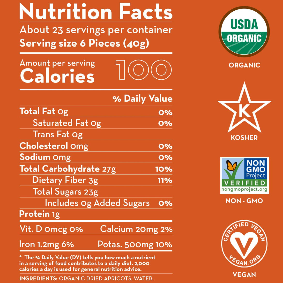 Sunny Fruit Soft Organic Turkish Dried Apricots, 2 Pound Bulk Bag | No Preservatives, No Sugar Added, No Sulfides | Healthy, Naturally Sweet Snack | ORGANIC, NON-GMO, VEGAN, HALAL, KOSHER