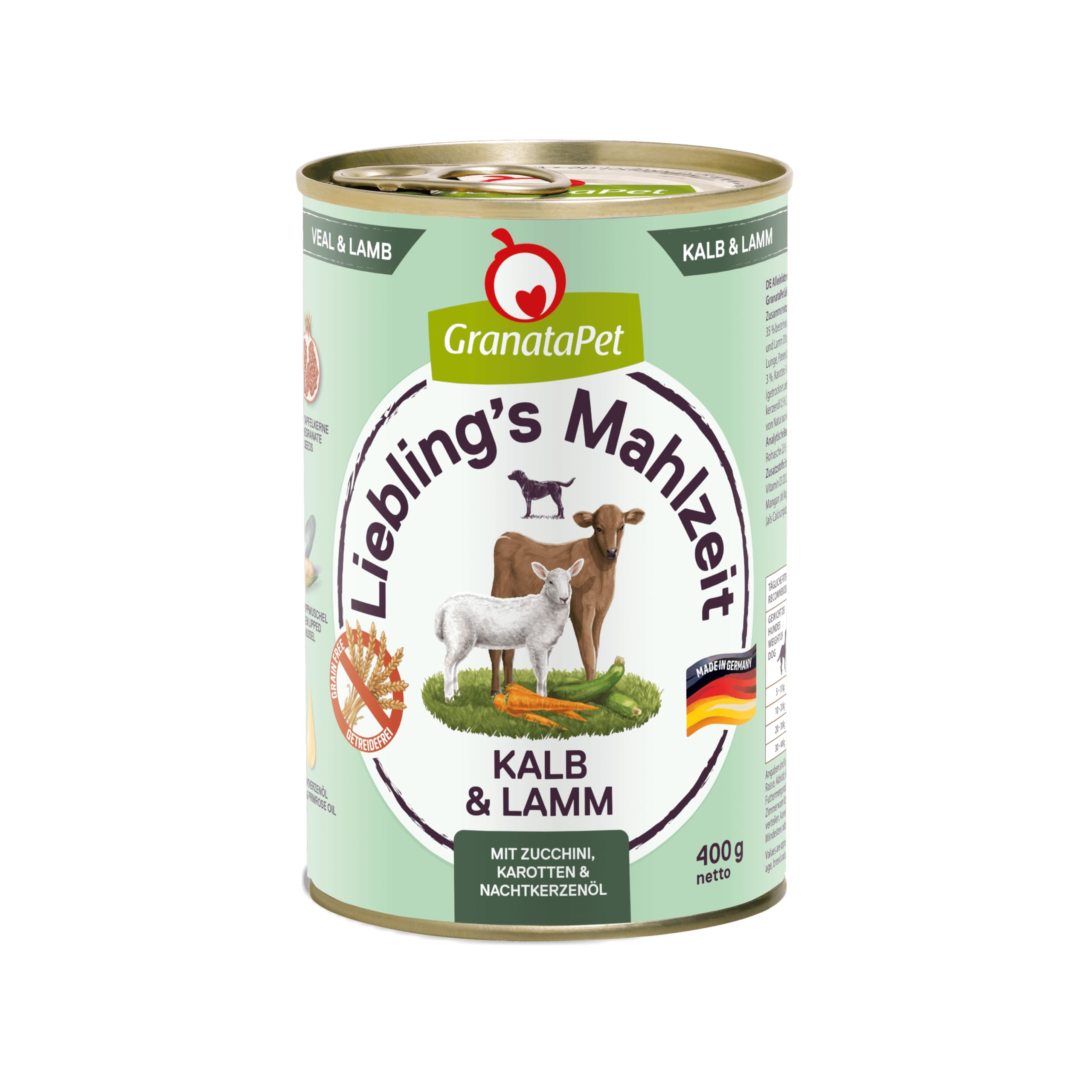 GranataPet Liebling's Mahlzeit Multipack 2, Nassfutter für Hunde im Probierpaket, Alleinfuttermittel ohne Getreide, Hundefutter mit hohem Fleischanteil & hochwertigen Ölen, 6 x 800 g