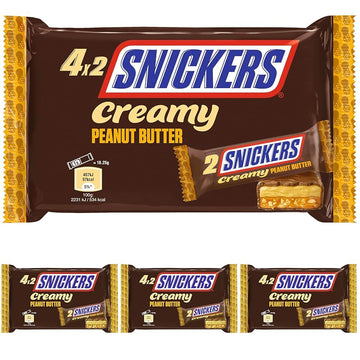 Snickers Creamy Peanut Butter, Schokolade Großpackung, Milchschokolade, Doppelriegel, 24 x 36,5g