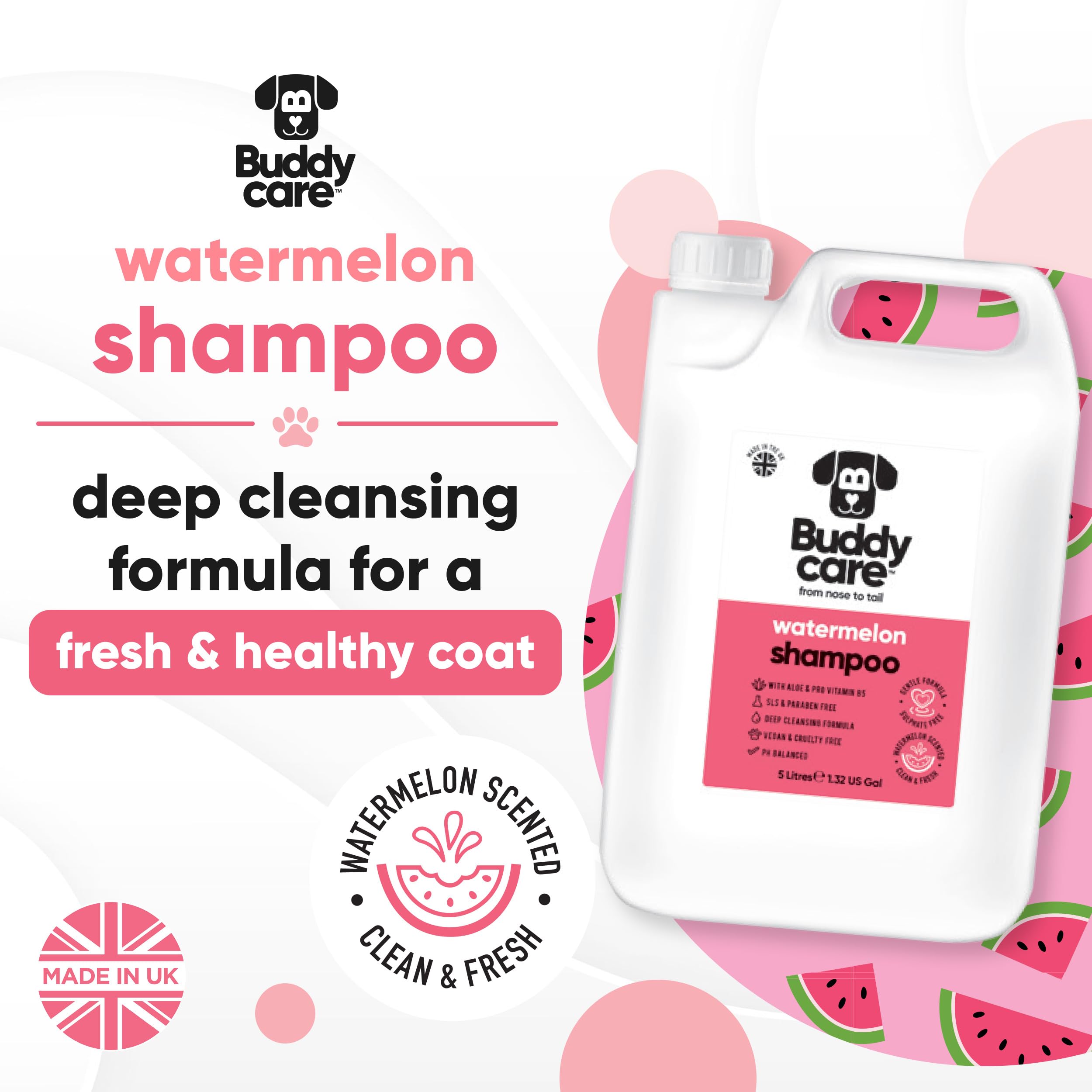 2in1 Hundeshampoo und Conditioner von Buddycare (500ml) - Praktisches Hundeshampoo langhaar und welpen Shampoo Mit Aloe Vera und Pro-Vitamin B5 Rückfettendes Shampoo Für Alle Hunderassen
