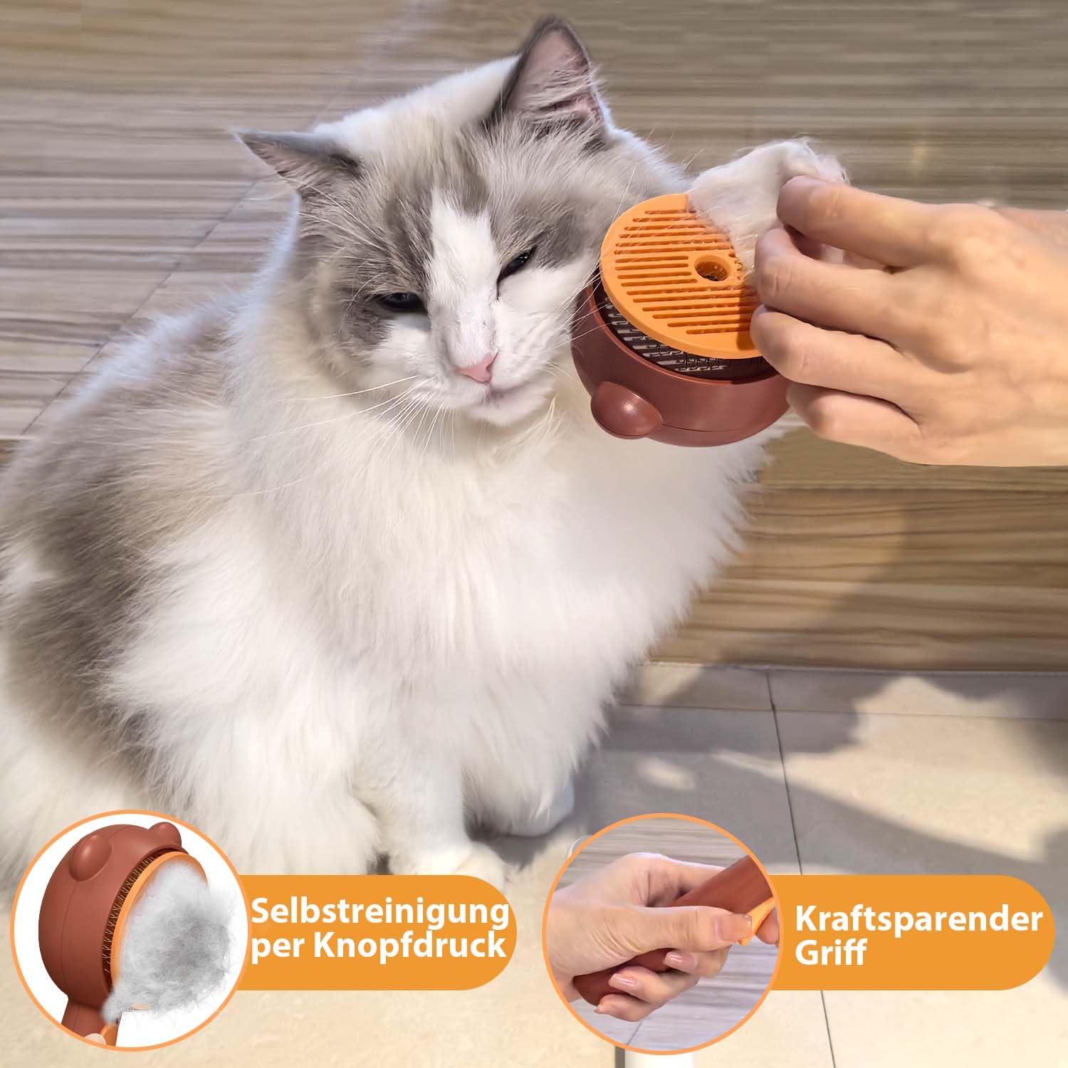 Katzenbürste mit Dampf & Auslöseknopf, Wiederaufladbar Dampfbürste von Katze Hunde, Spray Haustierhaar Bürste, Massage Steamer Kamm für Langhaar und Kurzhaar zum Entfernen Losem Fell und Schmutz