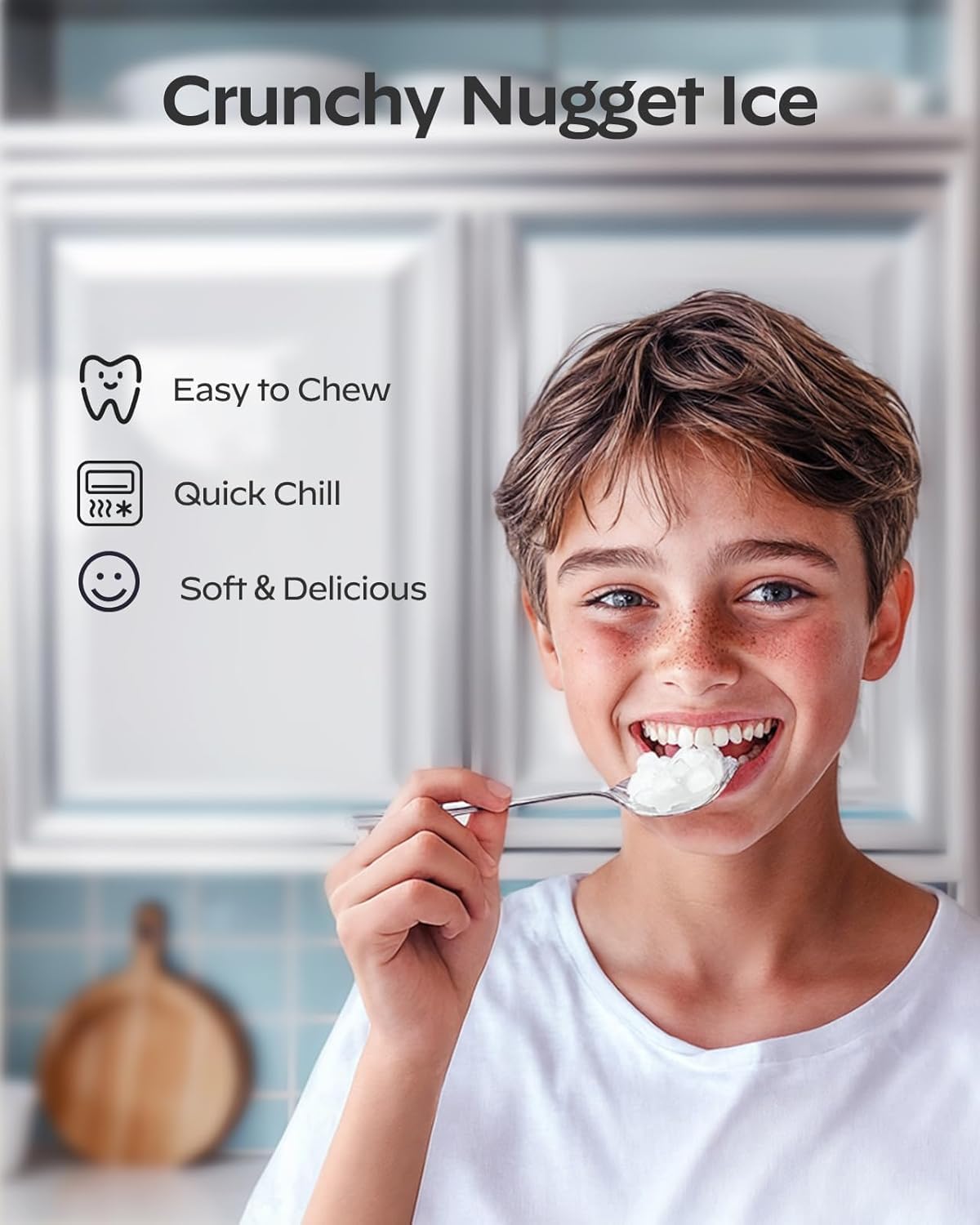 Silonn Ice Maker Countertop, Portable Ice Machine with Carry Handle, Self-Cleaning Ice Makers with Basket and Scoop, 9 Cubes in 6 Mins, 26 lbs per Day, Ideal for Home, Kitchen, Camping, RV
