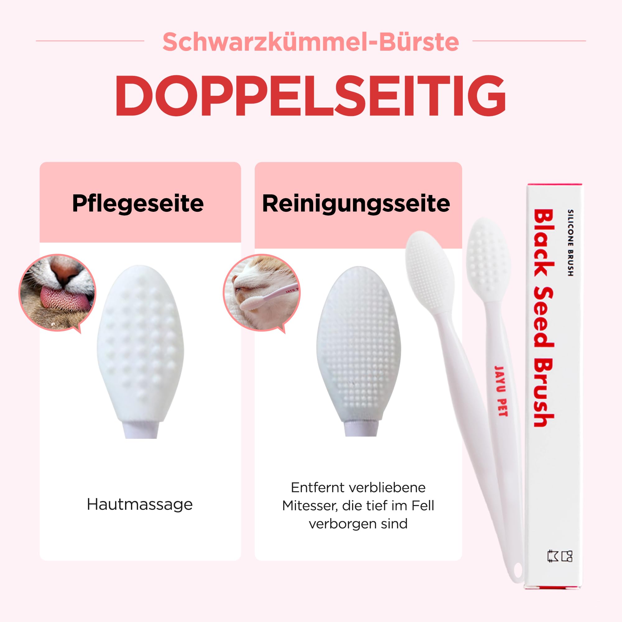 JAYU PET Schwarzkümmel-Reiniger - Kinnakne-Behandlung für Katzen, ungiftiger hypoallergener Reiniger, entfernt Mitesser am Katzenkinn und verbessert die Hautgesundheit (125 ml)
