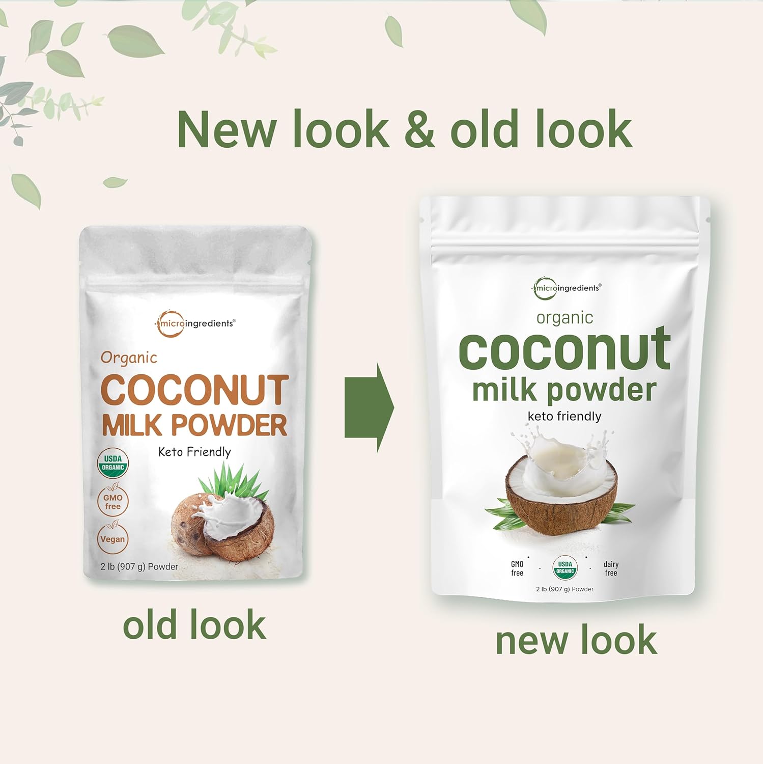 Micro Ingredients Organic Coconut Milk Powder, 2 Lb | Plant-Based Creamer for Coffee, Tea & Smoothies | Pure & Rich in MCT | Non-GMO, Gluten-Free, Keto & Paleo Friendly