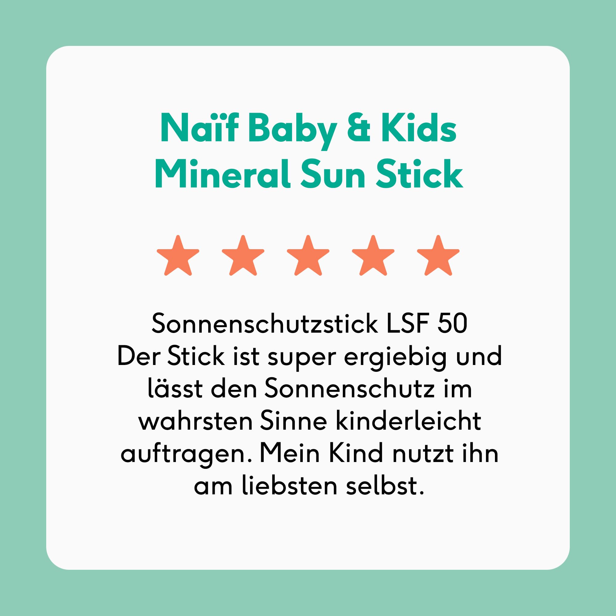 Naïf - Sonnencreme auf mineralischer Basis - für Baby & Kind - LSF 50-0% Parfüm - Creme ohne Octocrylene - UVA und UVB Schutz - Wasserresistent - Dermatologisch Getestet - Ohne Mikroplastik - 30ml
