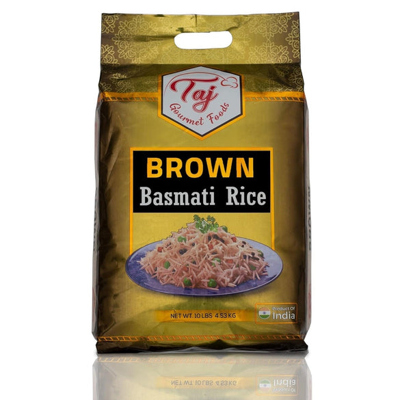 TAJ Gourmet Brown Basmati Rice, Naturally Aged, 10-Pounds