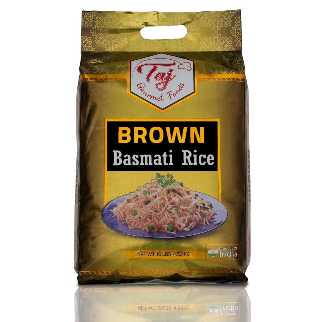 TAJ Gourmet Brown Basmati Rice, Naturally Aged, 10-Pounds