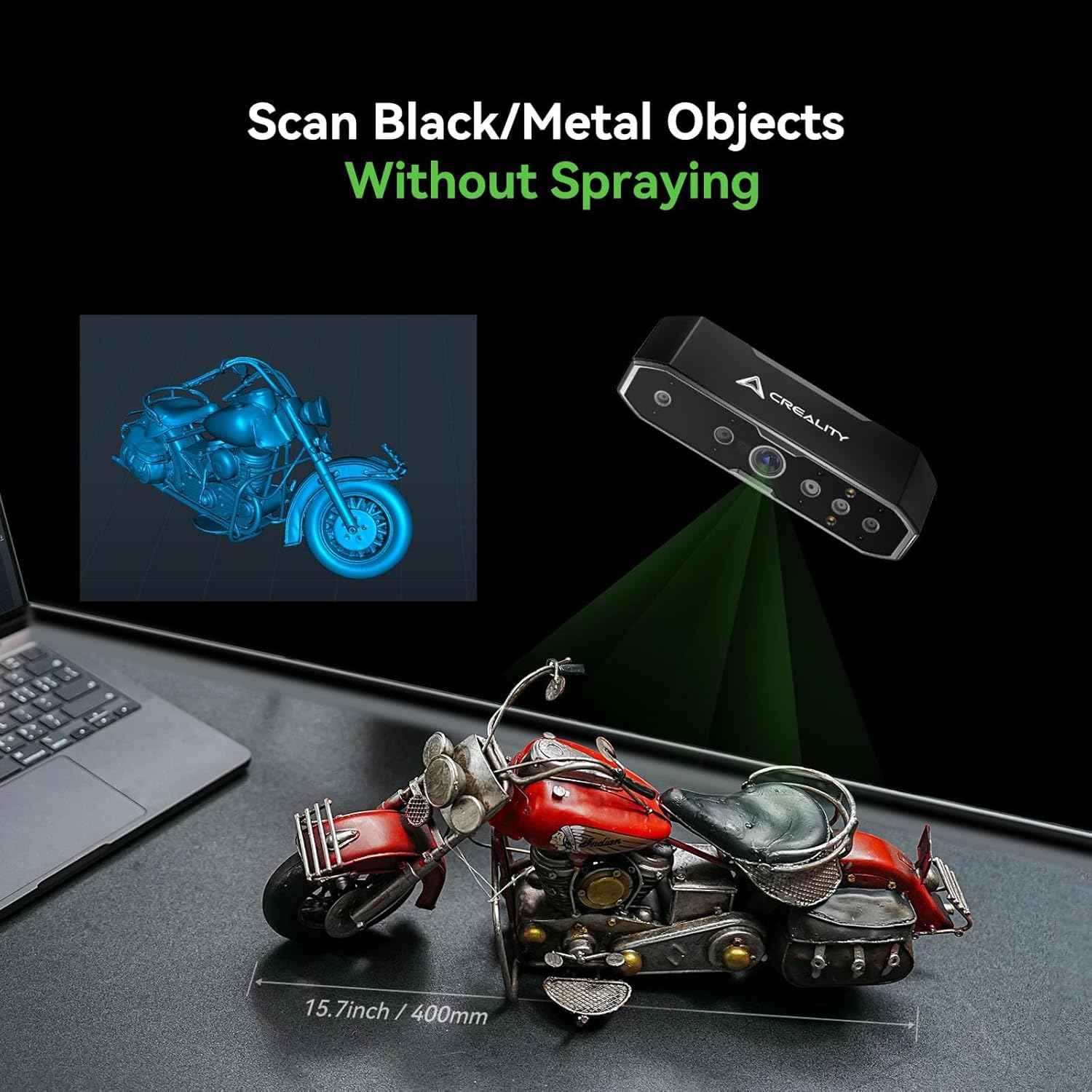 Creality 3D Scanner CR-Scan Ferret Pro for 3D Printing, Upgrade Handheld Scanner with Wireless Scanning Anti-Shake Tracking, Fast Full-Color Scan, 0.1mm Accuracy for iOS/Android Phone PC Win 10/11