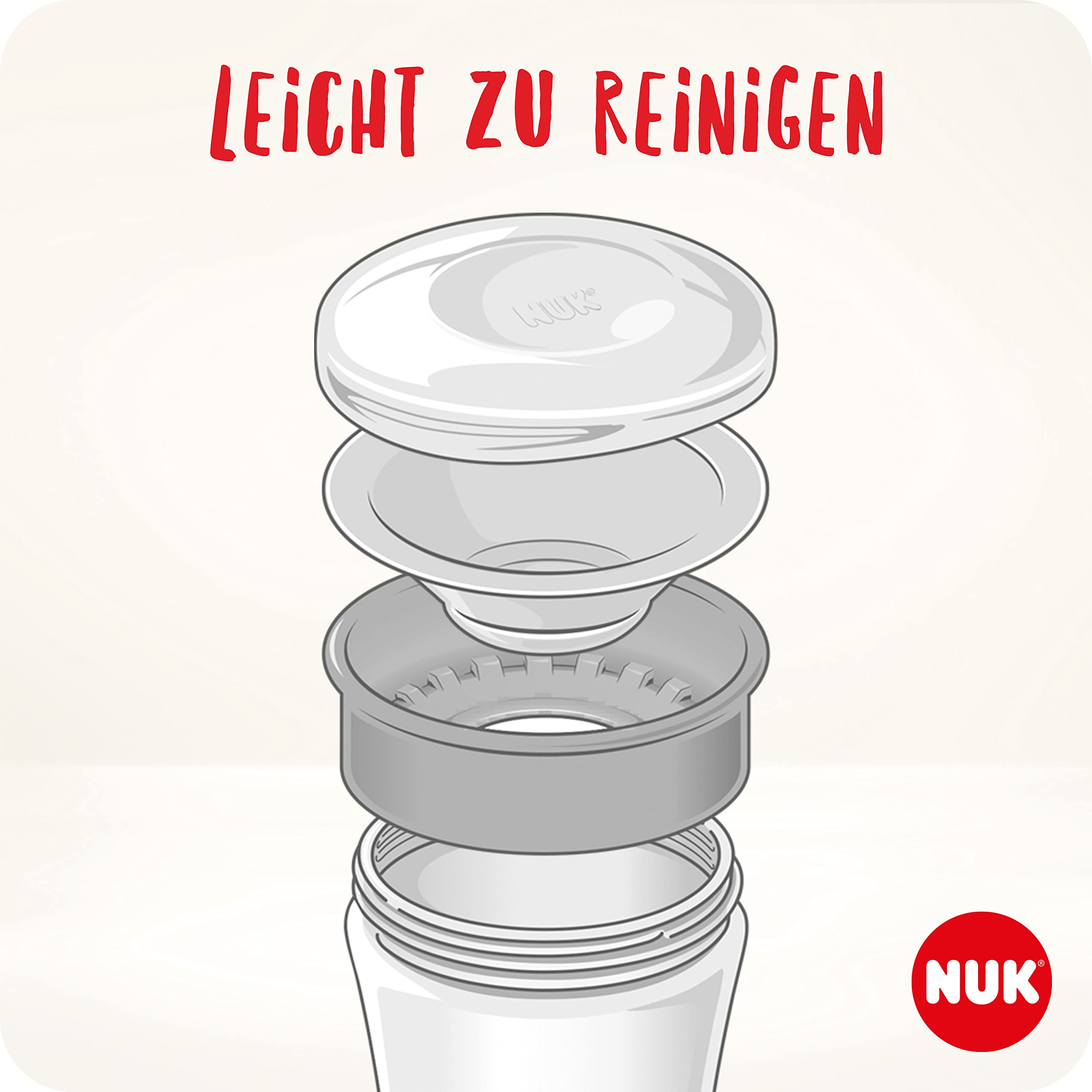 NUK Magic Cup Trinklernbecher | 8+ Monate | 230 ml | auslaufsicherer 360°-Trinkrand | BPA-frei | blauer Igel