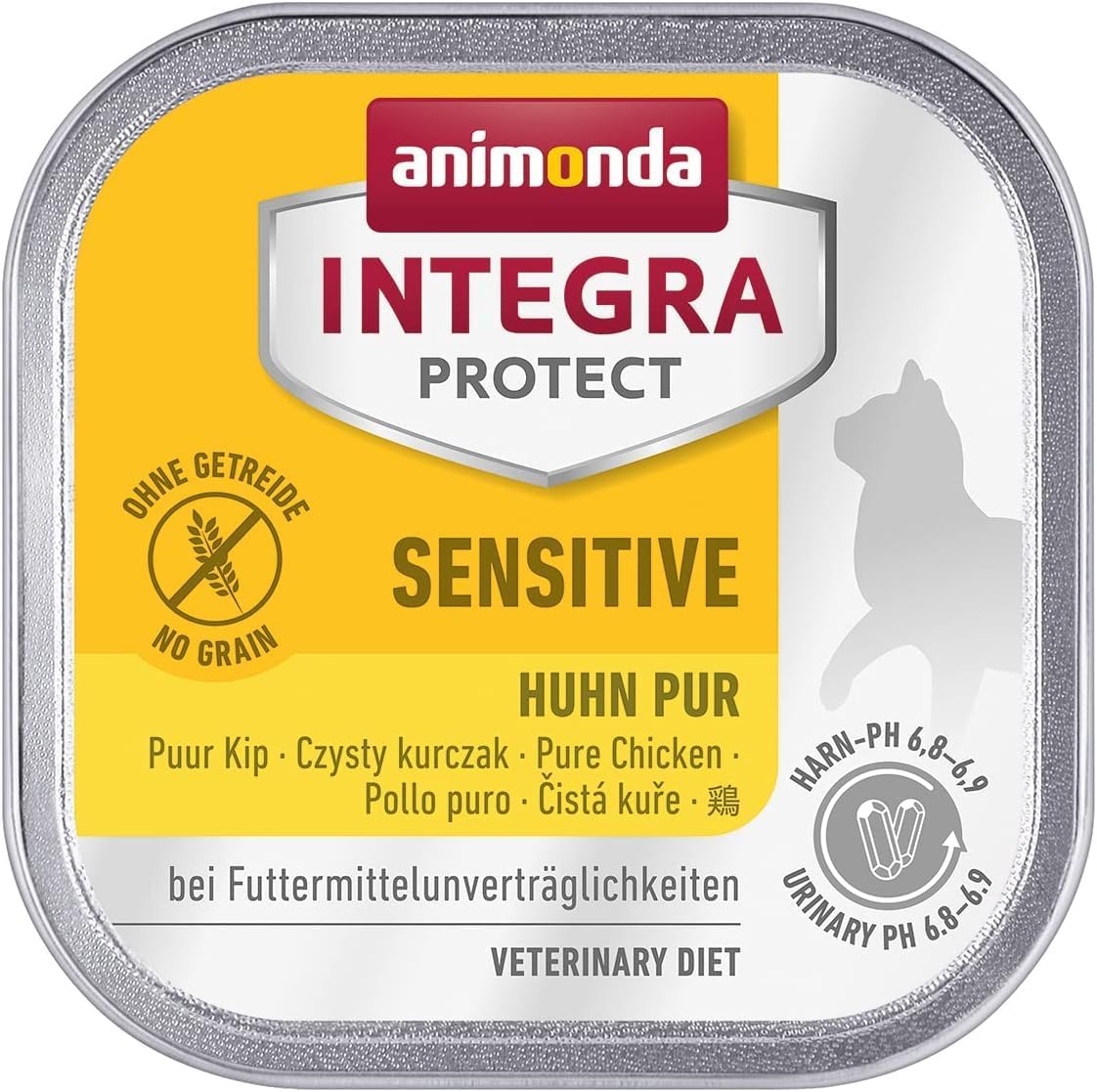 animonda INTEGRA PROTECT Sensitive Huhn Pur (16 x 100 g), Katzen Diätfutter bei Futtermittelallergie, sensitives Katzenfutter für allergische Katzen, Katzennassfutter ohne Getreide