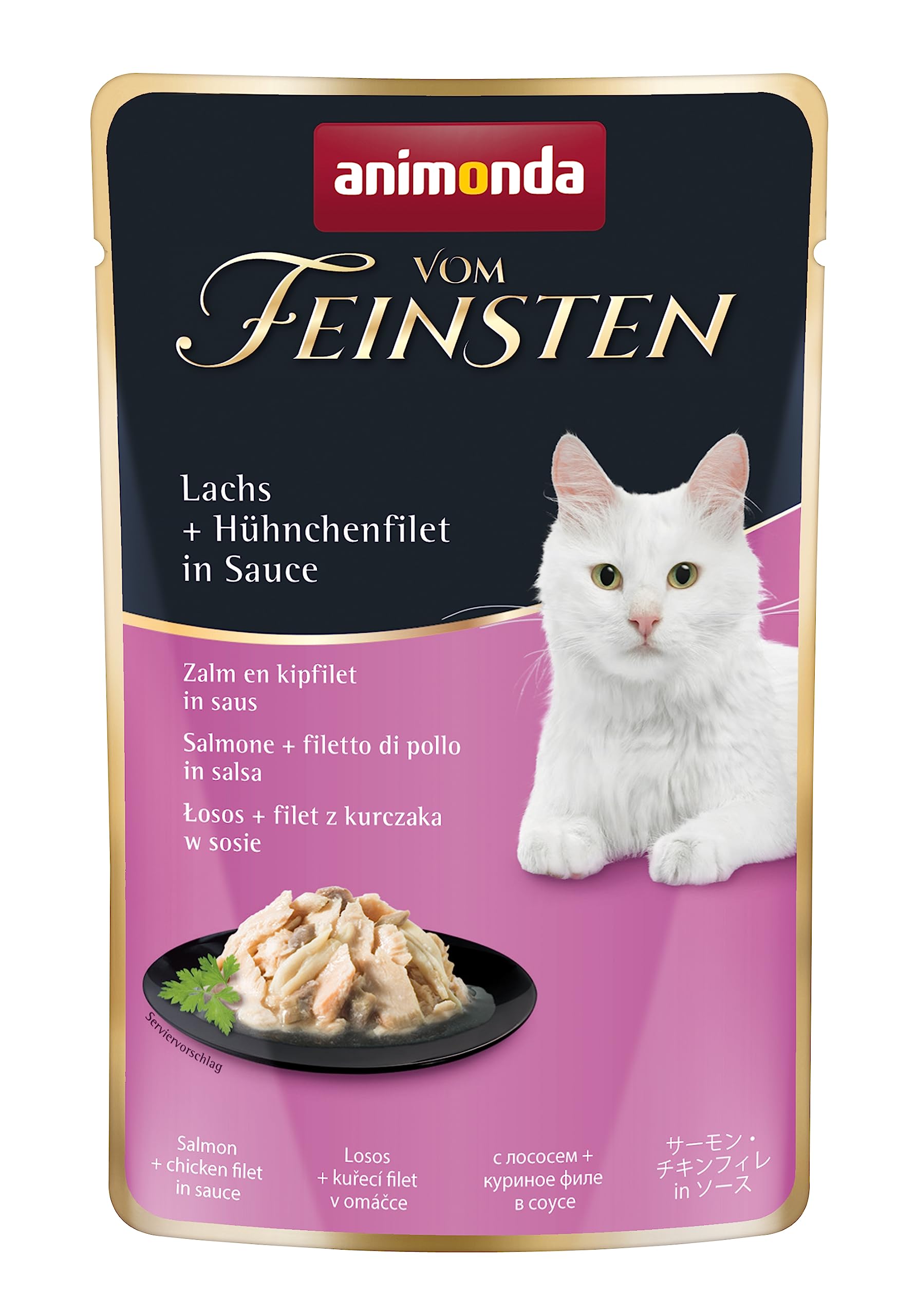 animonda Vom Feinsten Adult Filet Kreationen (18 x 50 g), Nassfutter für ausgewachsene Katzen, Katzenfutter mit Filets in delikater Sauce, Katzennassfutter ohne Getreide und Zucker