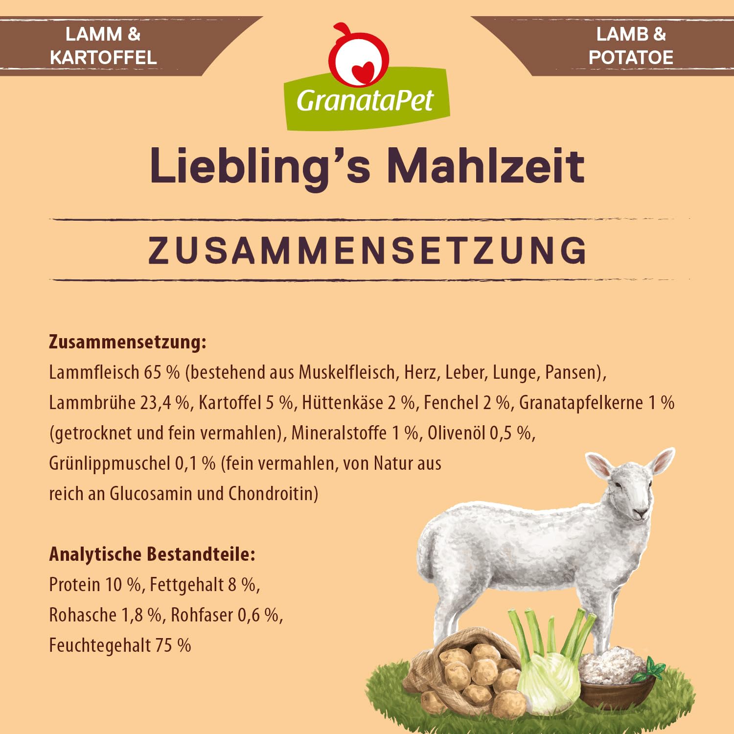 GranataPet Liebling's Mahlzeit Multipack 2, Nassfutter für Hunde im Probierpaket, Alleinfuttermittel ohne Getreide, Hundefutter mit hohem Fleischanteil & hochwertigen Ölen, 6 x 800 g