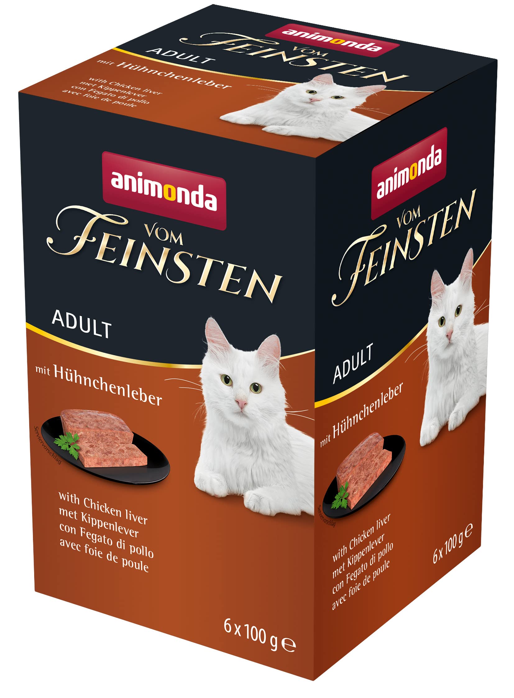 animonda Vom Feinsten Adult Vielfalt (32 x 100 g), Nassfutter für ausgewachsene Katzen, Katzenfutter ohne Getreide und Zucker, mit 100 % frischen, fleischlichen Zutaten