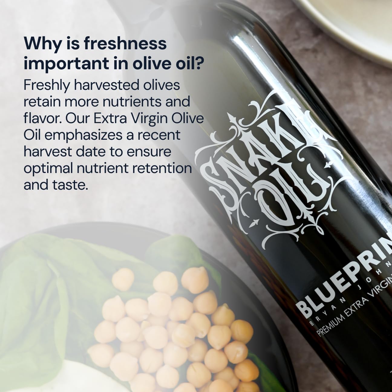 Blueprint Bryan Johnson Olive Oil – Snake Oil- High Polyphenol Extra Virgin Olive Oil (400+ mg/kg) – Early Harvest, First Cold Press EVOO – Keto, Paleo, Non-GMO – 2 Pack - 750ml Glass Bottle