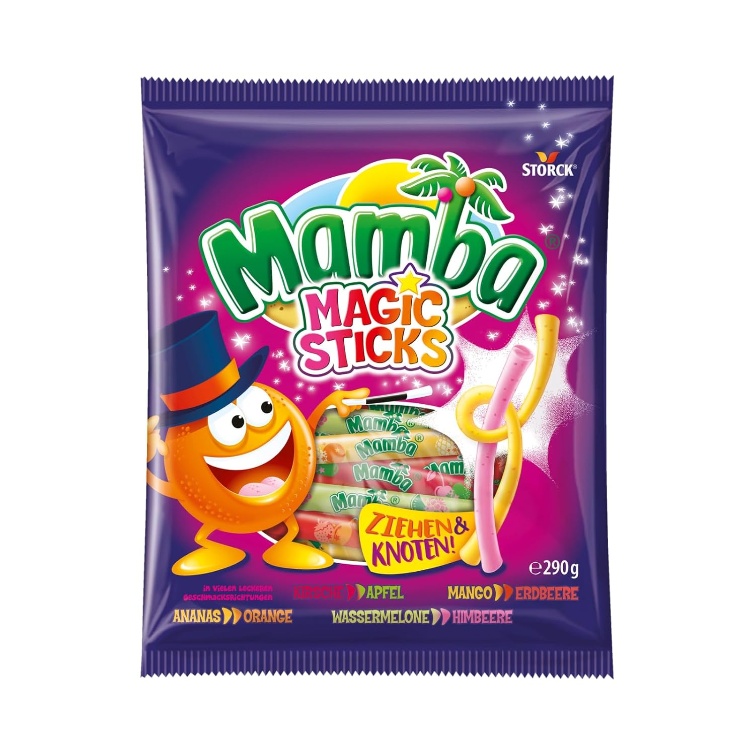 Mamba Beach Mix – 1 x 160g – Fruchtige Kaubonbons mit Mamba Beach Surfer, Mamba Beach Sticks & Mamba Beach Bites – Fruchtgummi Mix einzeln verpackt