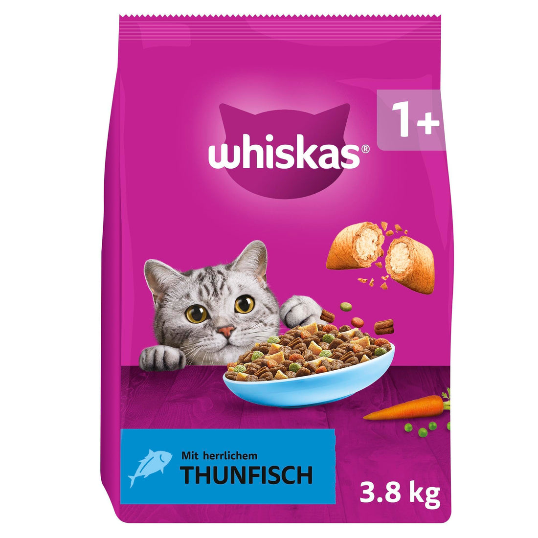 WHISKAS Trockenfutter für ausgewachsene Katzen 7kg mit Huhn